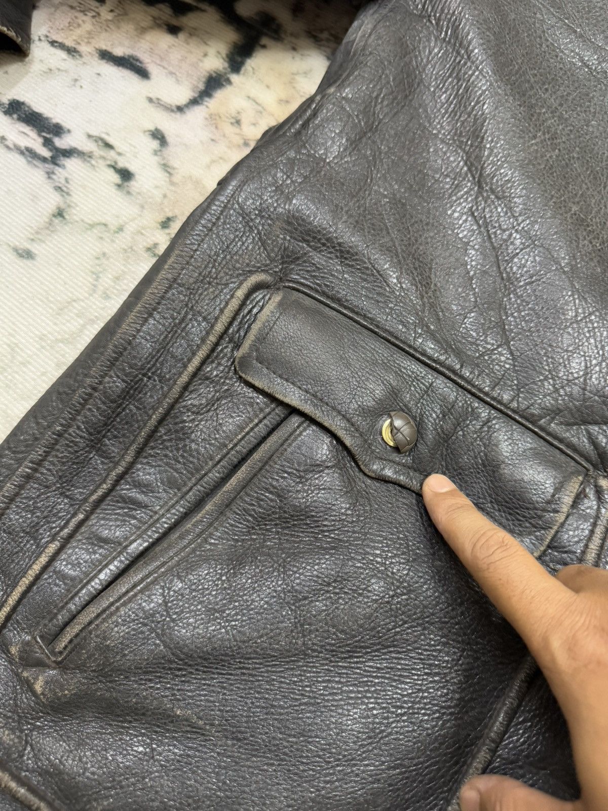 Genuine Leather Vintage Nour Style High Classes Fur Leather Jacket Size US M / EU 48-50 / 2 - 14 Thumbnail