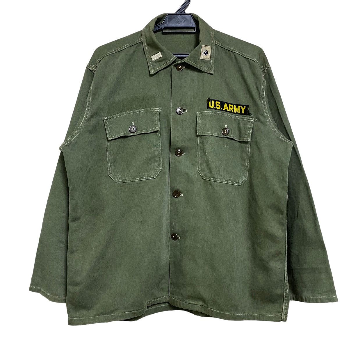 1960s Army Shirt Jacket Vintage Vietnam popular War US Army Issue Jacket Green Mens M/L