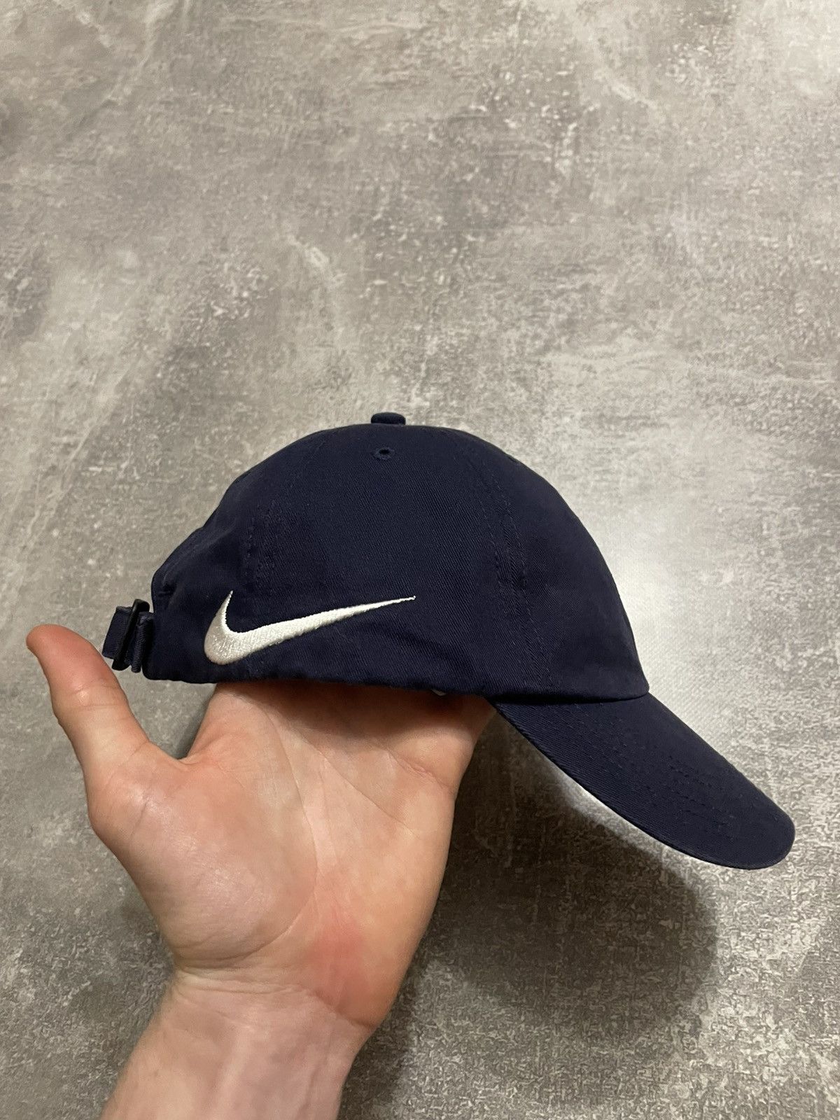 Nike × Vintage Vintage Nike Swoosh Logo Navy Blue Cap Hat Y2K Size ONE SIZE - 4 Thumbnail