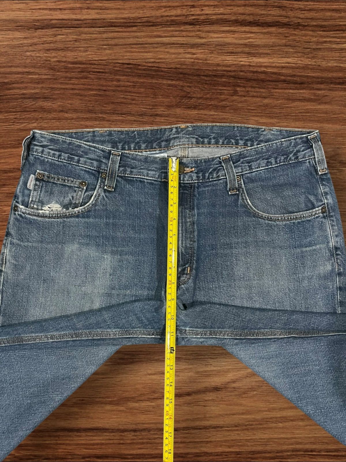 Carhartt Vintage Carhartt Blue Washed Distressed Classic Fit Jeans Size US 36 / EU 52 - 16 Thumbnail