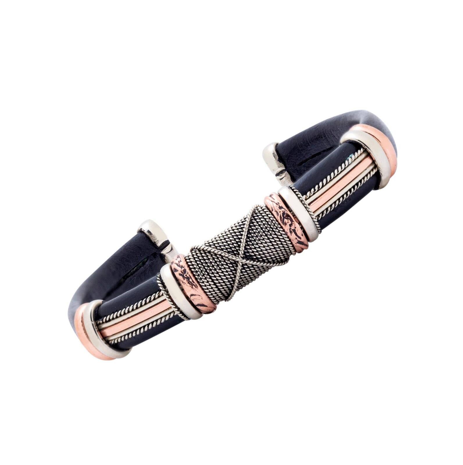 Other Unique Leather Bracelet, Black Size ONE SIZE - 1 Thumbnail