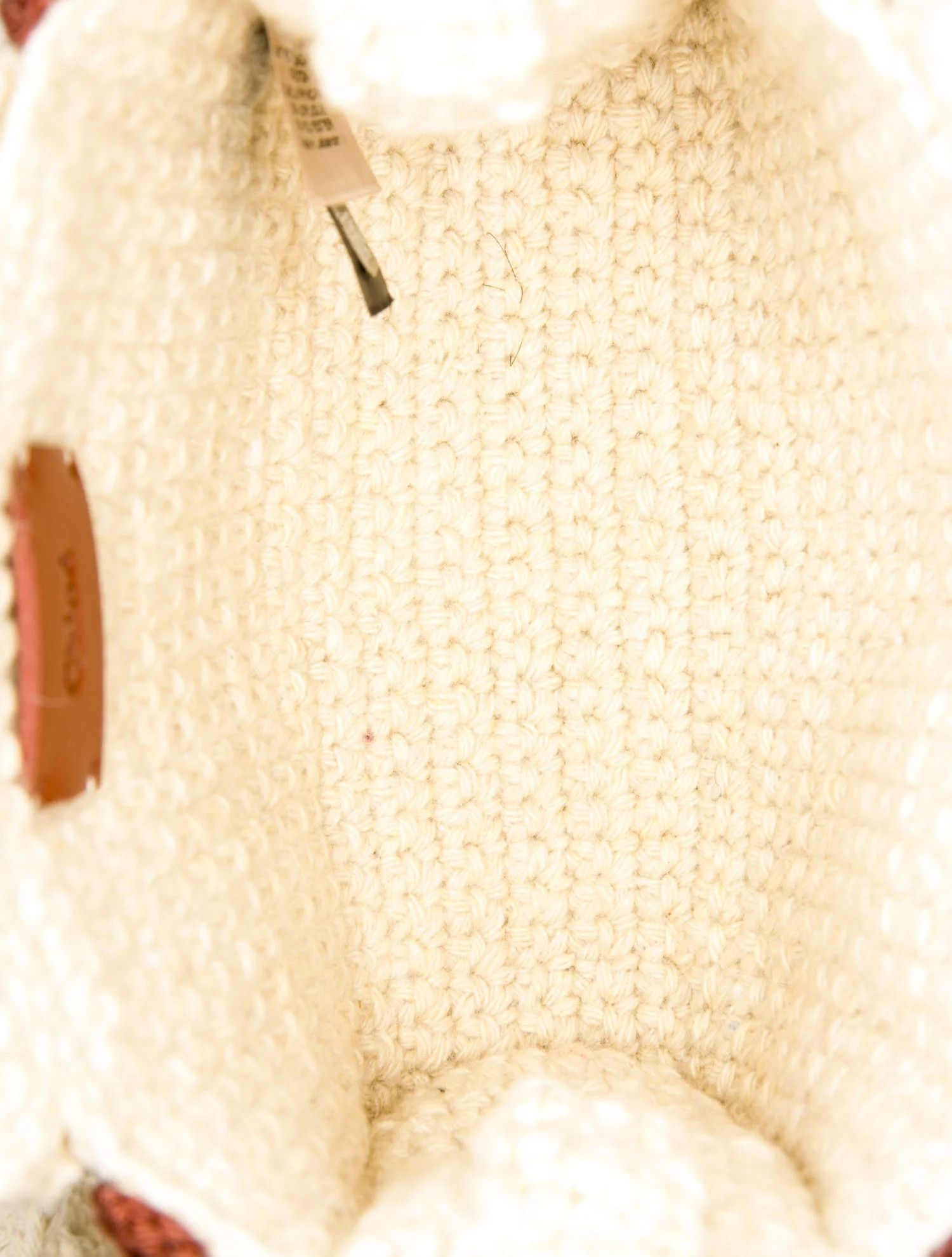 Chloe oc11z0525 Size: OS / Woody Mini Crochet Tote Bag Ivory/Brown Size ONE SIZE - 6 Thumbnail
