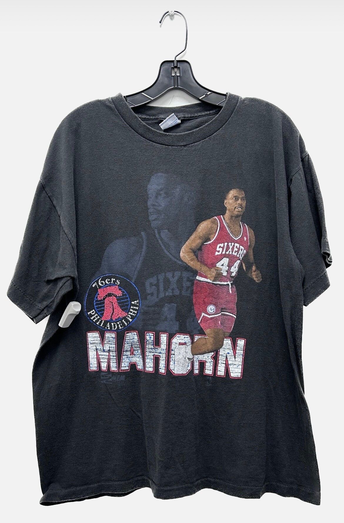 image of NBA x Salem Sportswear 1990 Philadelphia 76Ers: Rick Mahorn Tee in Black, Men's (Size XL)