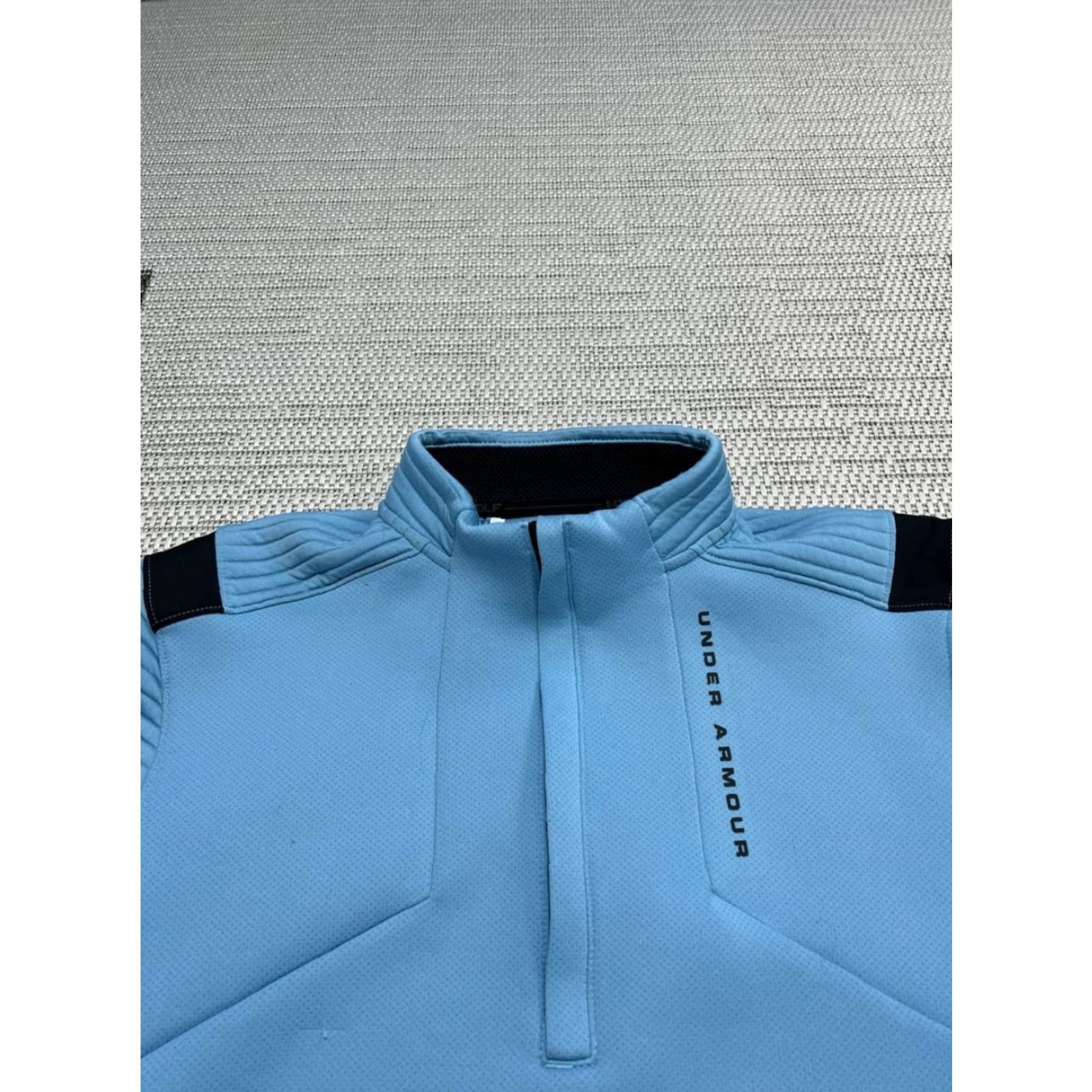 Under Armour Under Armour ColdGear Sweater Mens M Blue 1/4 Zip Pullover Running Winter Navy/Blue (Adult Medium) Size US M / EU 48-50 / 2 - 2 Thumbnail