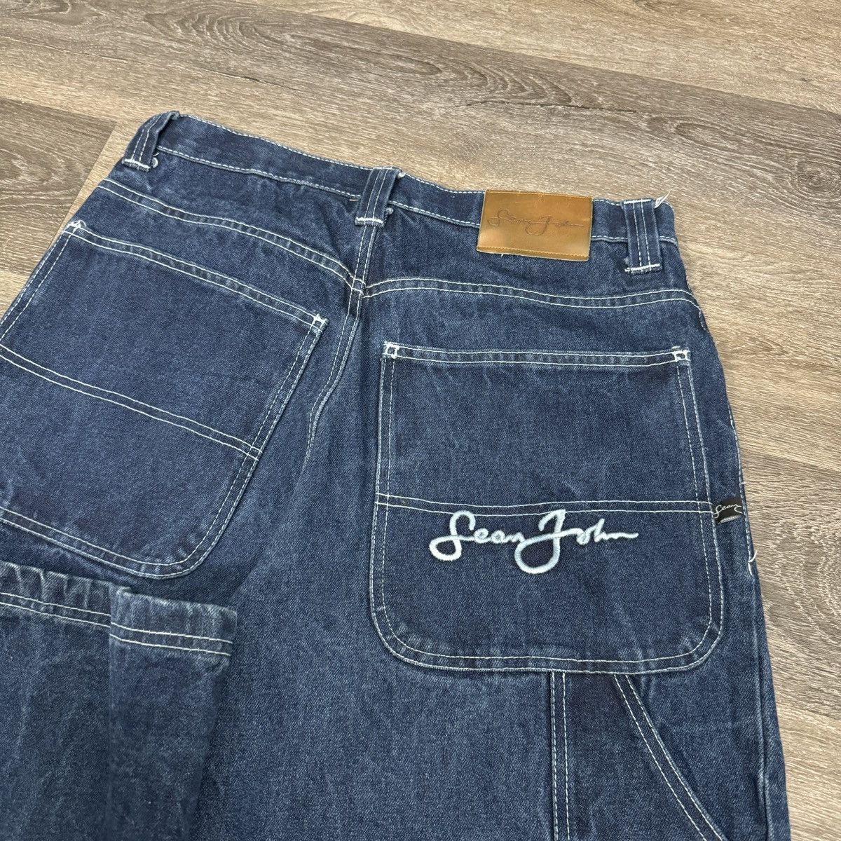 Carhartt × JNCO × Vintage Vintage Y2K Seanjohn baggy embroidered carpenter jeans Size US 33 - 3 Thumbnail