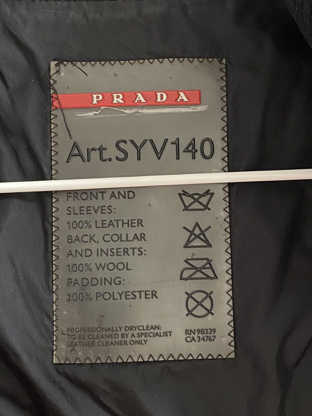Prada Prada vintage black leather wool biker jacket Size US M / EU 48-50 / 2 - 9 Thumbnail