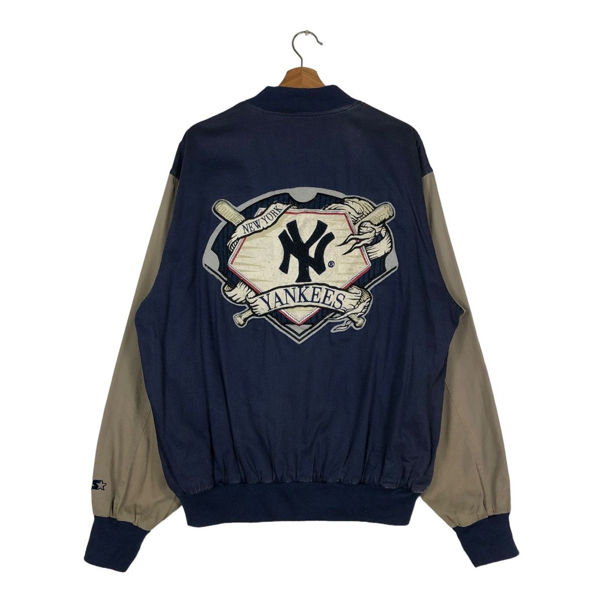 New York Yankees 🔥VINTAGE BOMBER JACKET NEW YORK YANKEES STARTER BIG LOGO Size US M / EU 48-50 / 2 - 7 Thumbnail