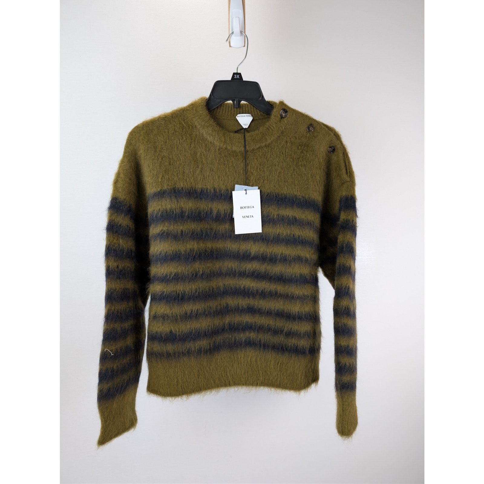 Bottega Veneta o1rshd1 HW Graphic Mohair Knitwear Sweater Gingersnap/navy Size US M / EU 48-50 / 2 - 2 Thumbnail