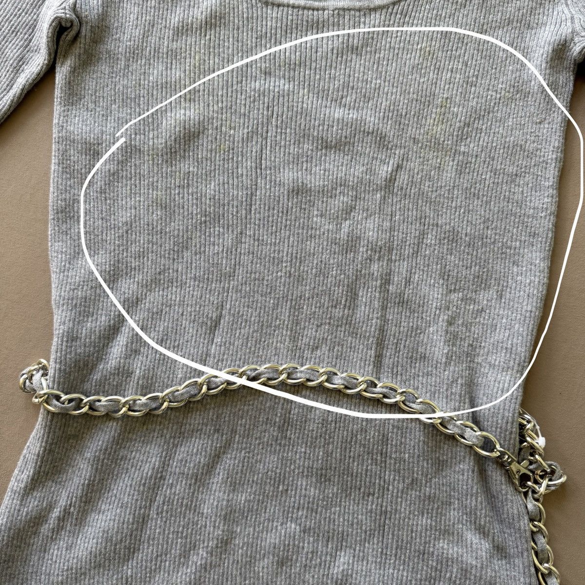 Michael Kors Y2K Era Michael Kors Rib Knit Chain Belt Scoop Neck Top Size L / US 10 / IT 46 - 4 Thumbnail