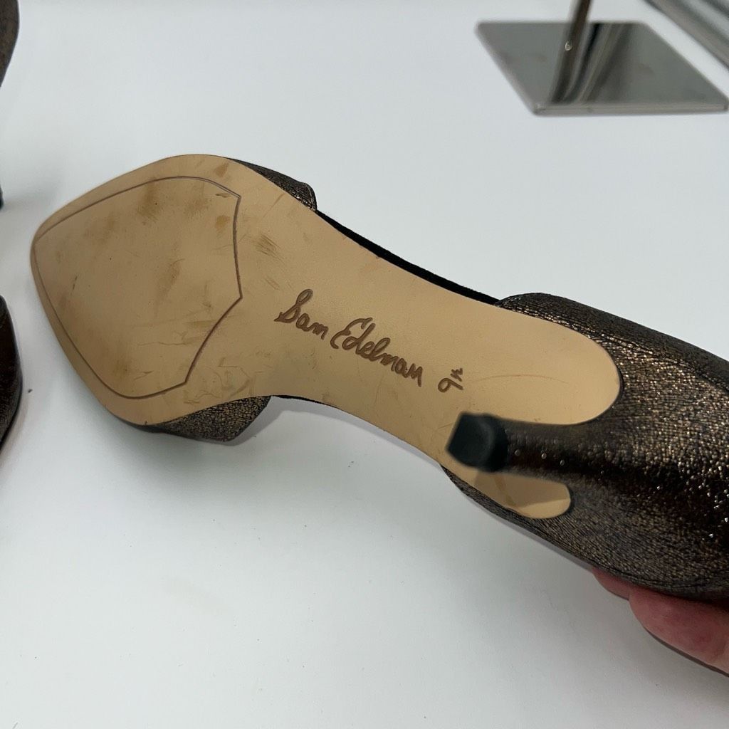 Sam Edelman Sam Edelman Opal Pumps Pointed Toe Heels Metallic Gold Leather Size US 9.5 / IT 39.5 - 6 Thumbnail