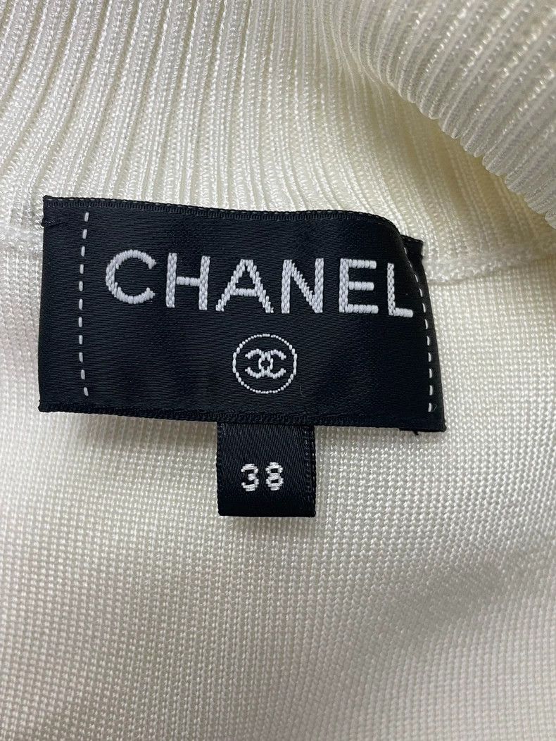 Chanel Chanel 23C white heavy industry nail bead badge baseball j Size XS / US 0-2 / IT 36-38 - 4 Thumbnail