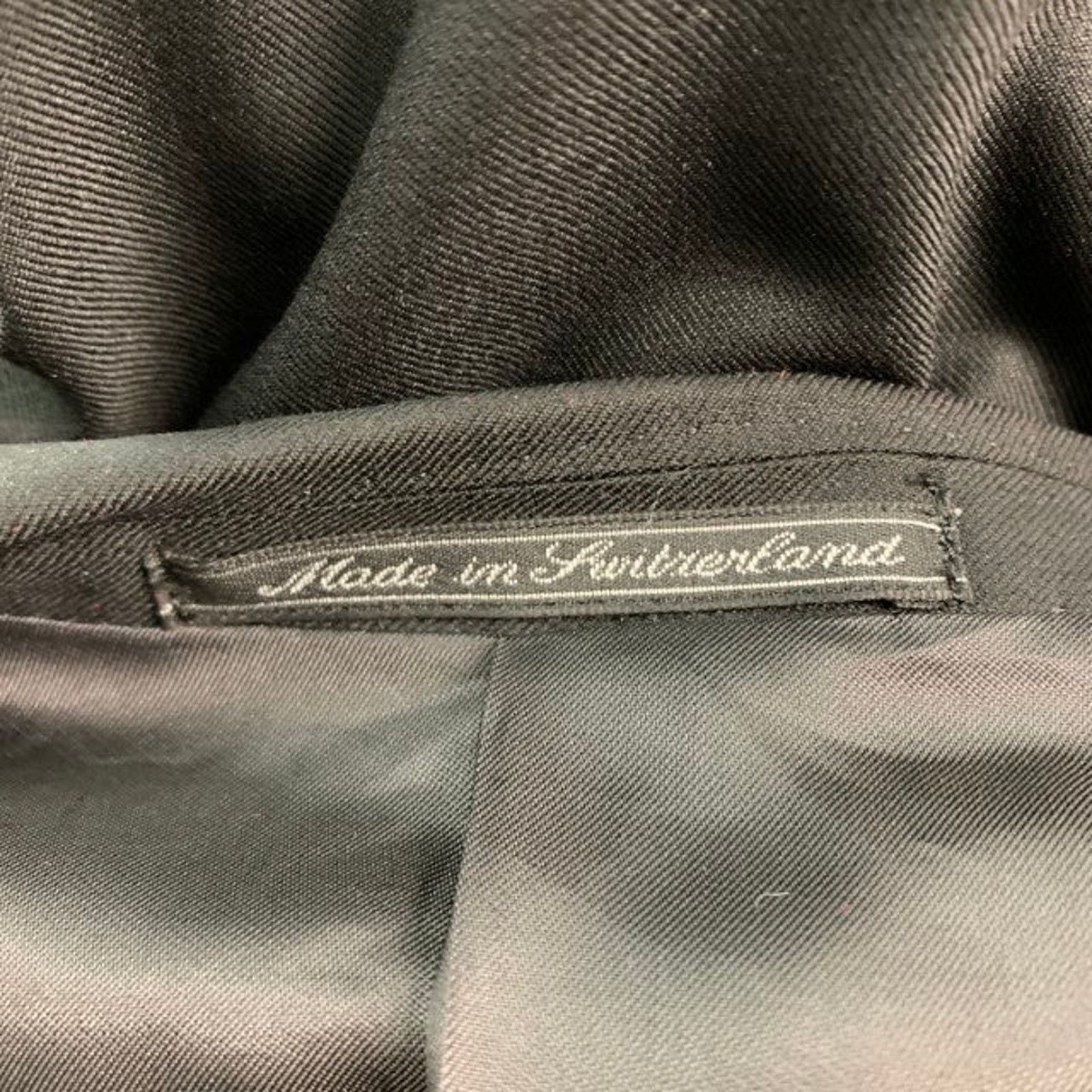 Ermenegildo Zegna ERMENEGILDO ZEGNA Size 40 Black Wool Peak Lapel Sport Coat Size 40R - 6 Thumbnail