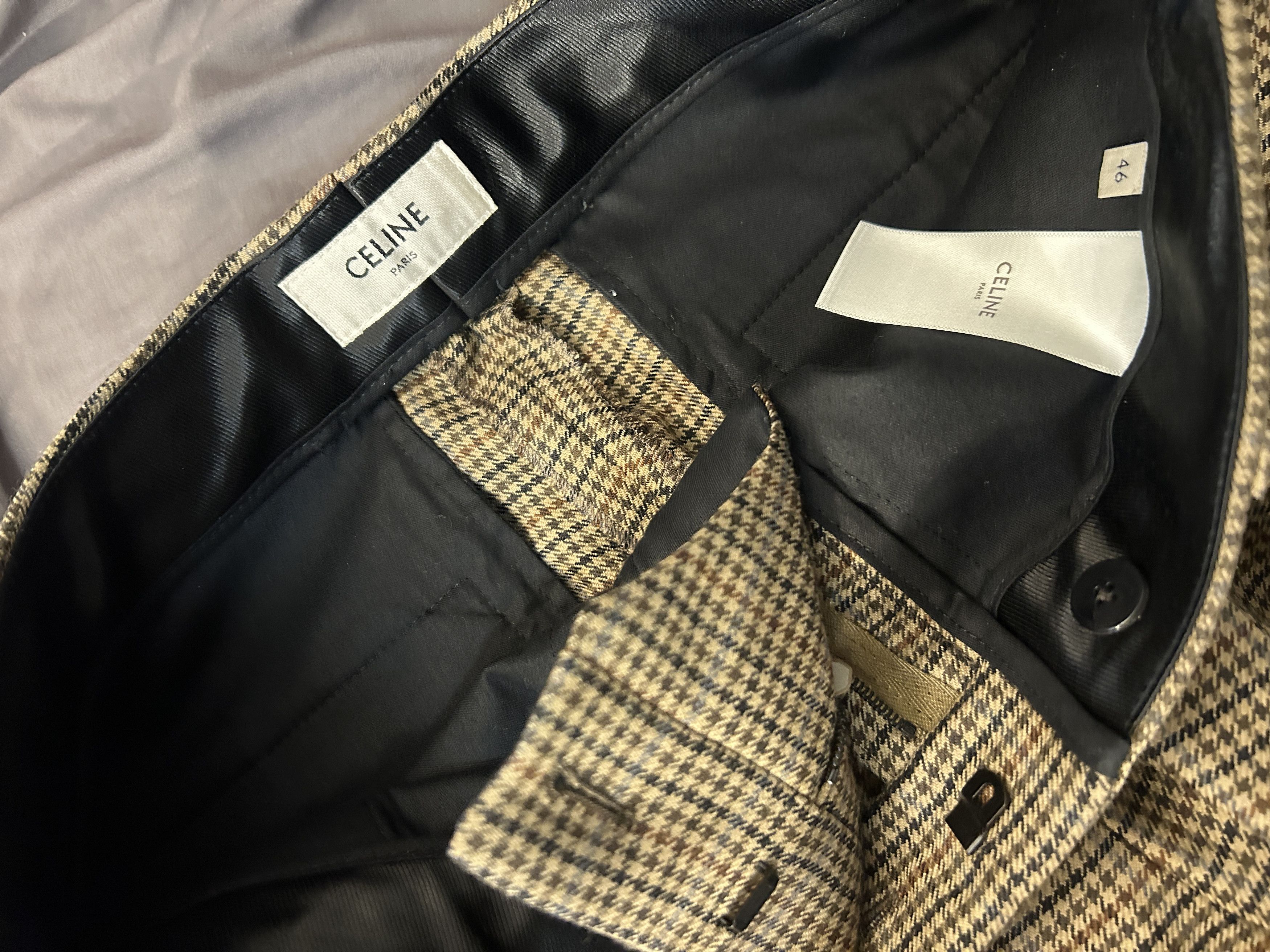 Celine CELINE HOMME Slim-Fit FlaredPrinceofWalesCheckedTrousers Size US 30 / EU 46 - 7 Thumbnail