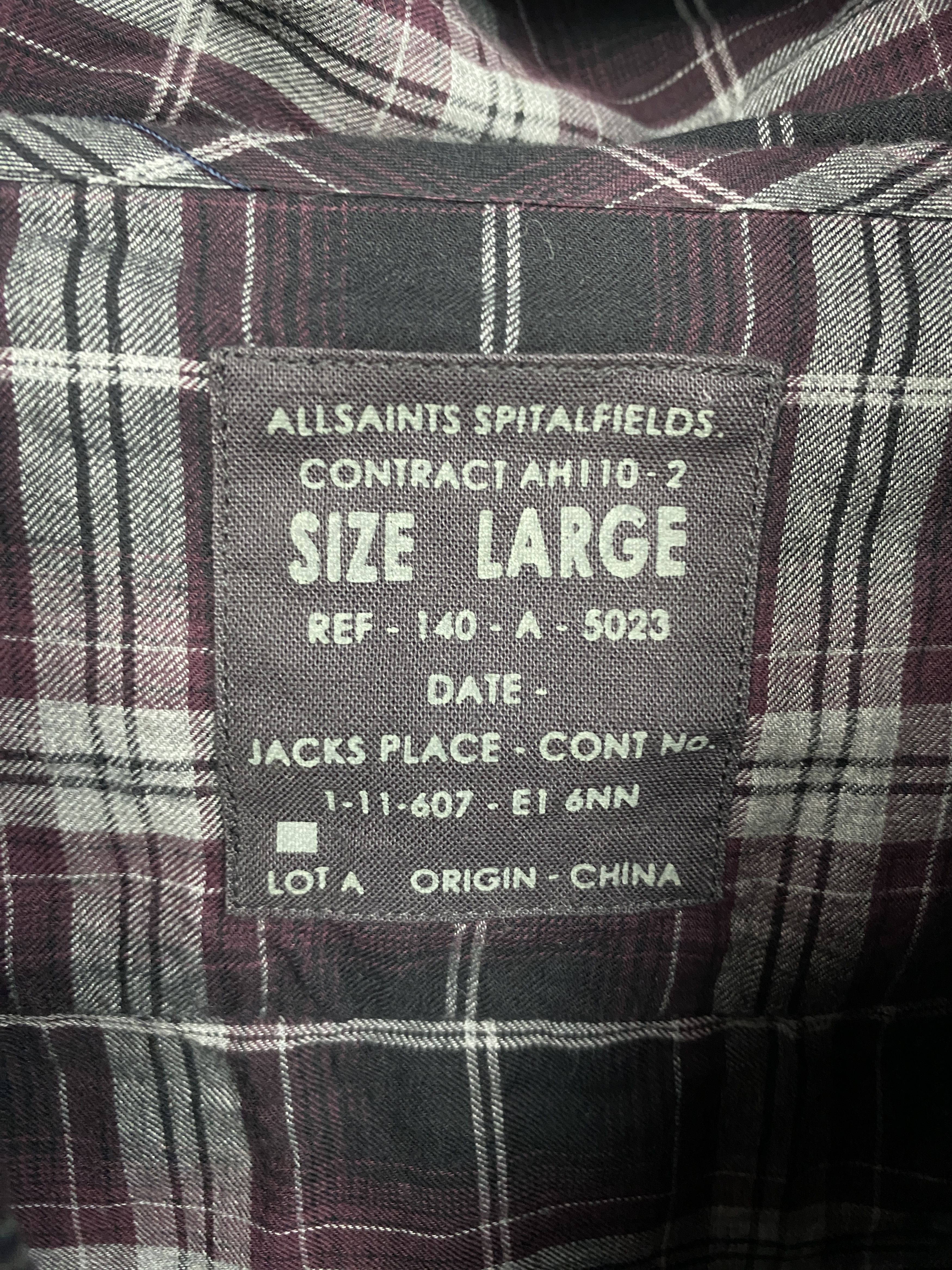 Allsaints × Flannel Allsaints Mens Keaton Long Sleeve Plaid Shirt Size US L / EU 52-54 / 3 - 3 Thumbnail