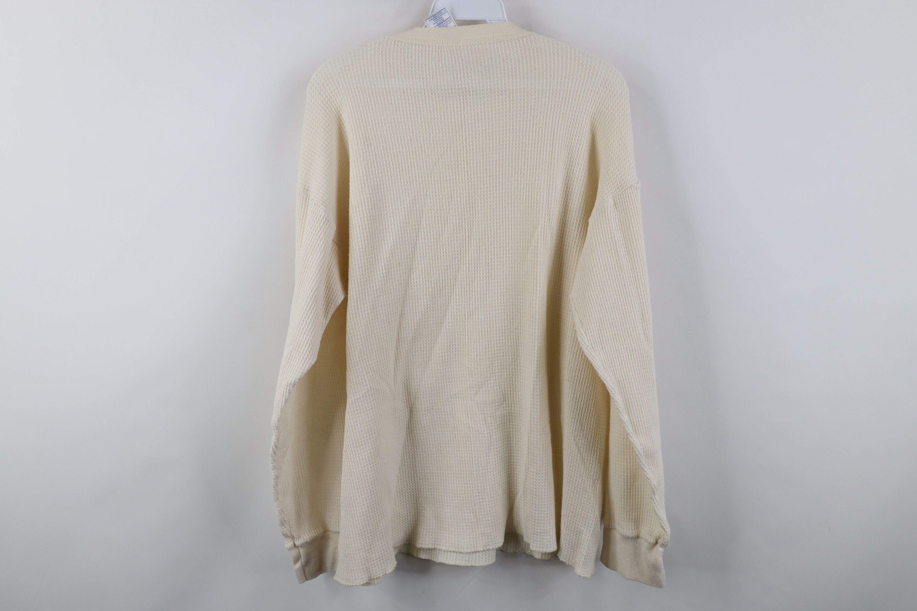 Vintage Vintage 90s Y2K Streetwear Knit Long Sleeve T-Shirt Cream Size US XXL / EU 58 / 5 - 9 Thumbnail