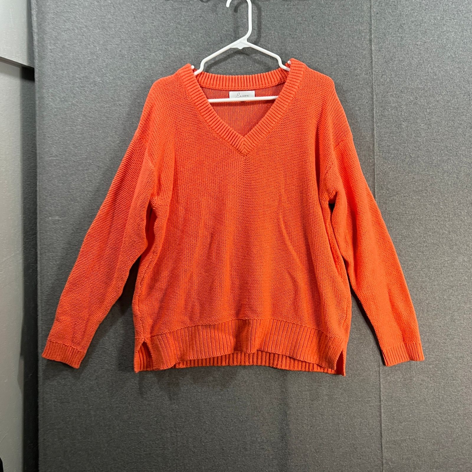 Other Encore by Idina Menzel Relaxed Cotton V-Neck Sweater Size M / US 6-8 / IT 42-44 - 1 Thumbnail