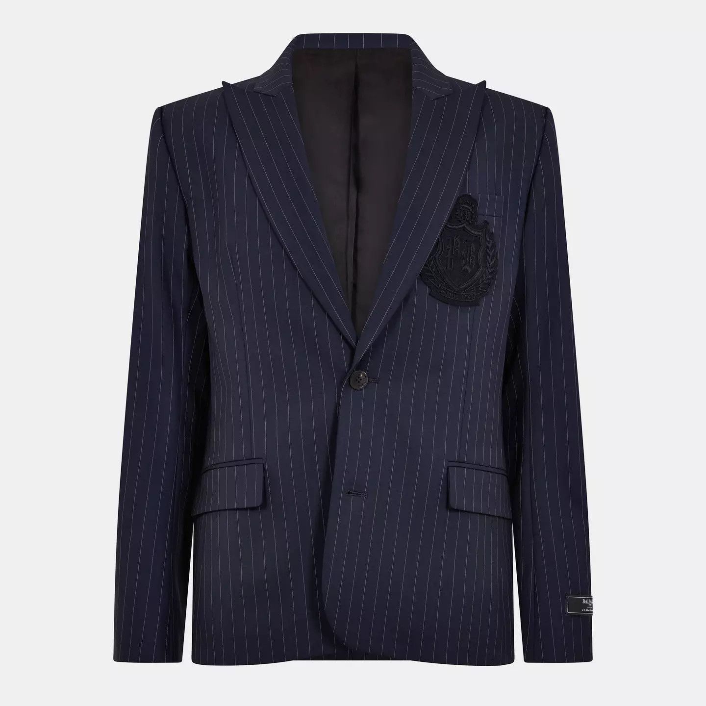 Balmain o1g2r1mq0426 Tailored Structured Blazer in Blue Size US L / EU 52-54 / 3 - 1 Thumbnail