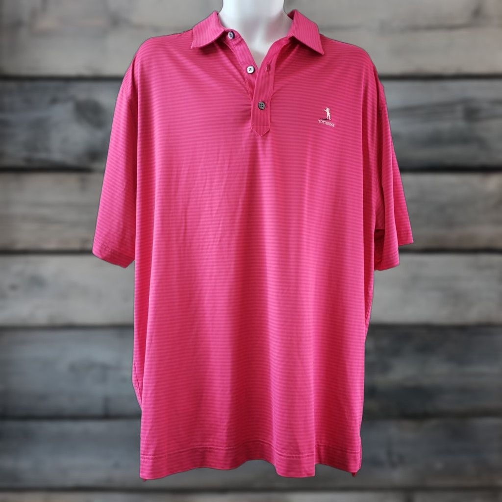 Footjoy Footjoy Polo Shirt XL Pink Stripe Short Sleeve Mens Totteridge Logo Size US XL / EU 56 / 4 - 1 Thumbnail
