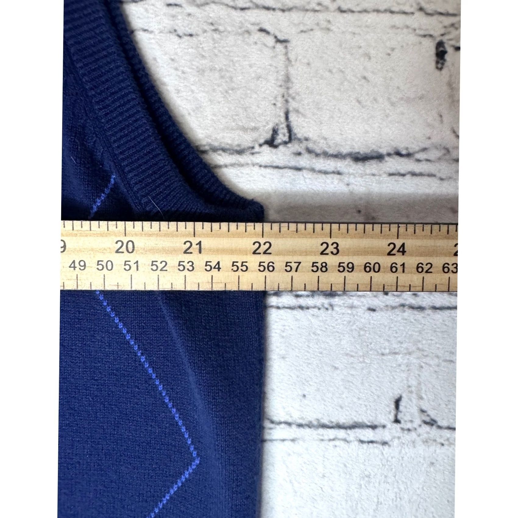 Chaps Chaps Mens Navy Blue Argyle Knit Vest L Cotton Sleeveless Sweater Vest Bohemian? Authentic Size US L / EU 52-54 / 3 - 5 Thumbnail