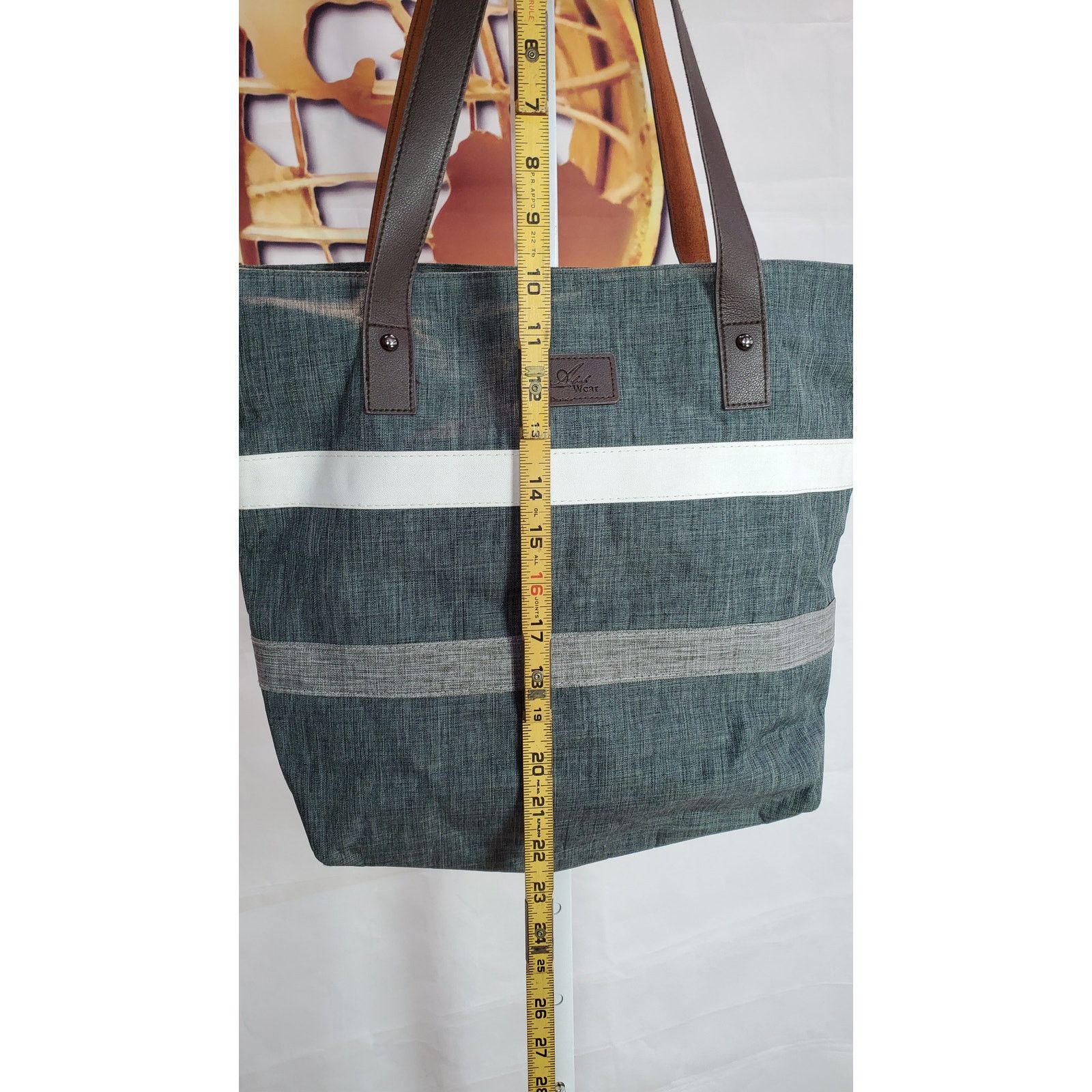 Other Aleah Wear Green White Gray Tote Bag Size ONE SIZE - 10 Thumbnail