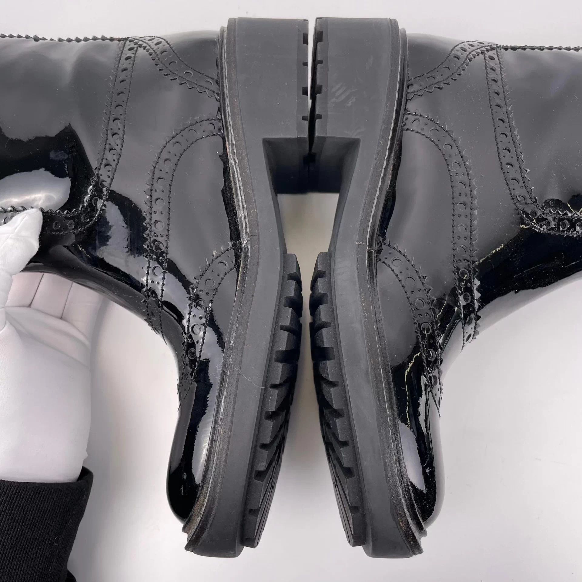 Miu Miu MIU MIU Patent Leather Knee-High Boots Black 38.5 Size US 8 / IT 38 - 8 Thumbnail