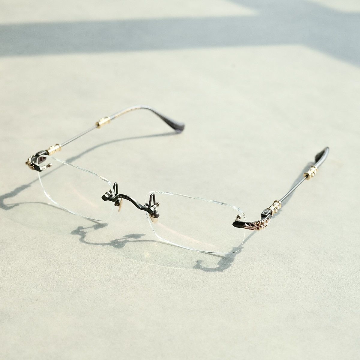 image of Chrome Hearts Pills Iii Glasses in Grey, Men's