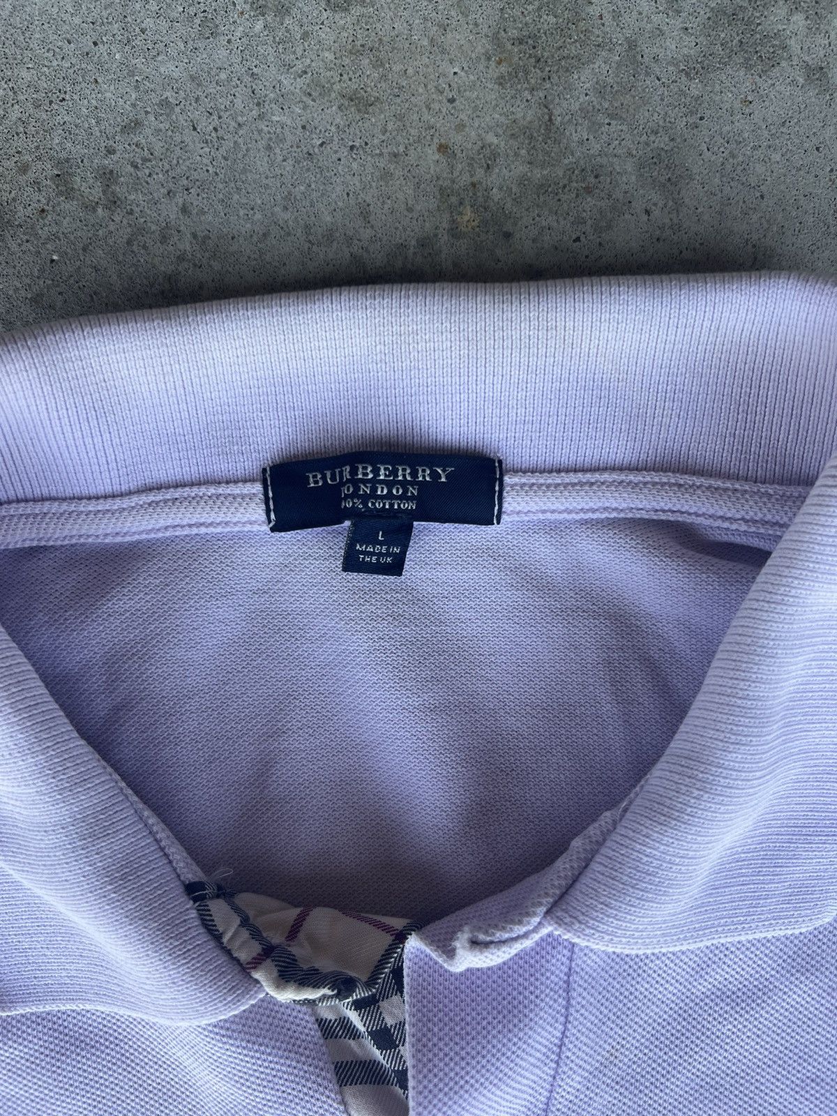 Burberry × Vintage Vintage Burberry Lavender Polo Size US L / EU 52-54 / 3 - 2 Thumbnail