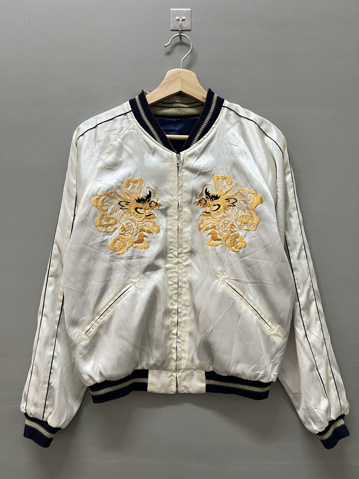 Tailor Toyo Toyo Enterprise Rain Skull Satin Reversible Sukajan Jacket Size US M / EU 48-50 / 2 - 10 Thumbnail