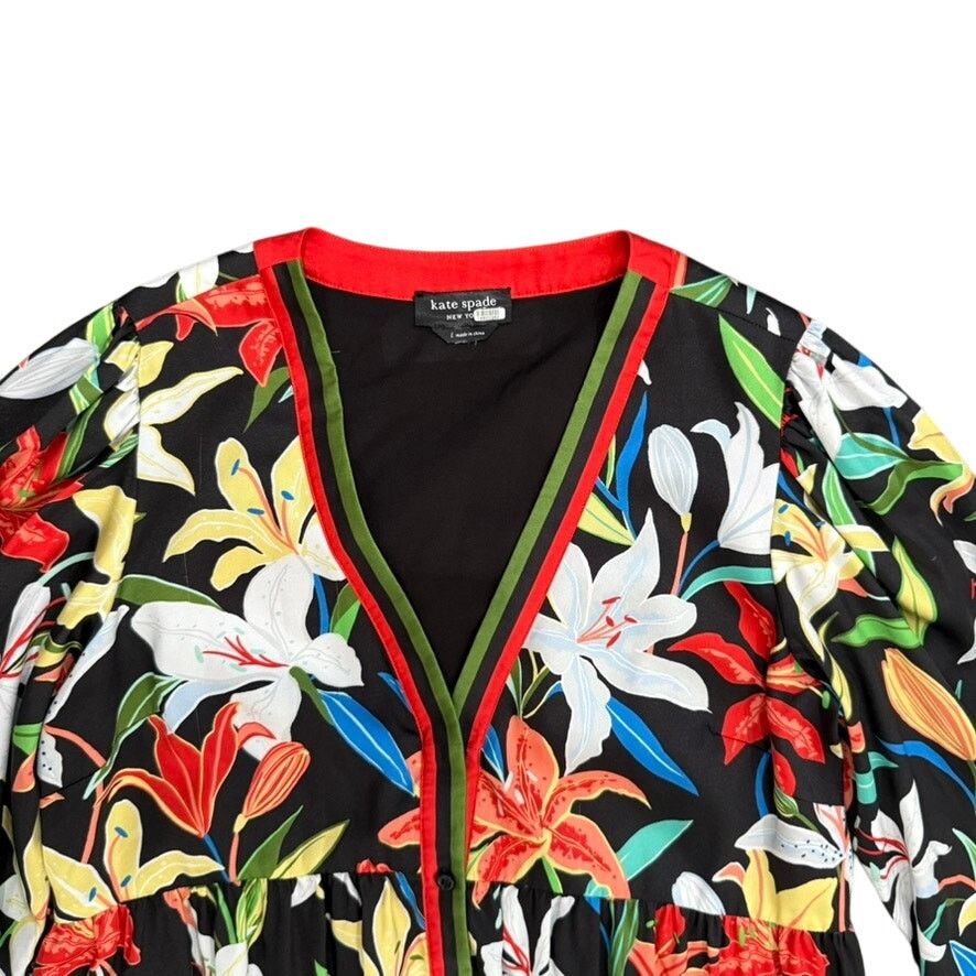 Kate Spade Kate Spade New York Summer Lilies Twill Dress Multi, Size L Size L / US 10 / IT 46 - 5 Thumbnail