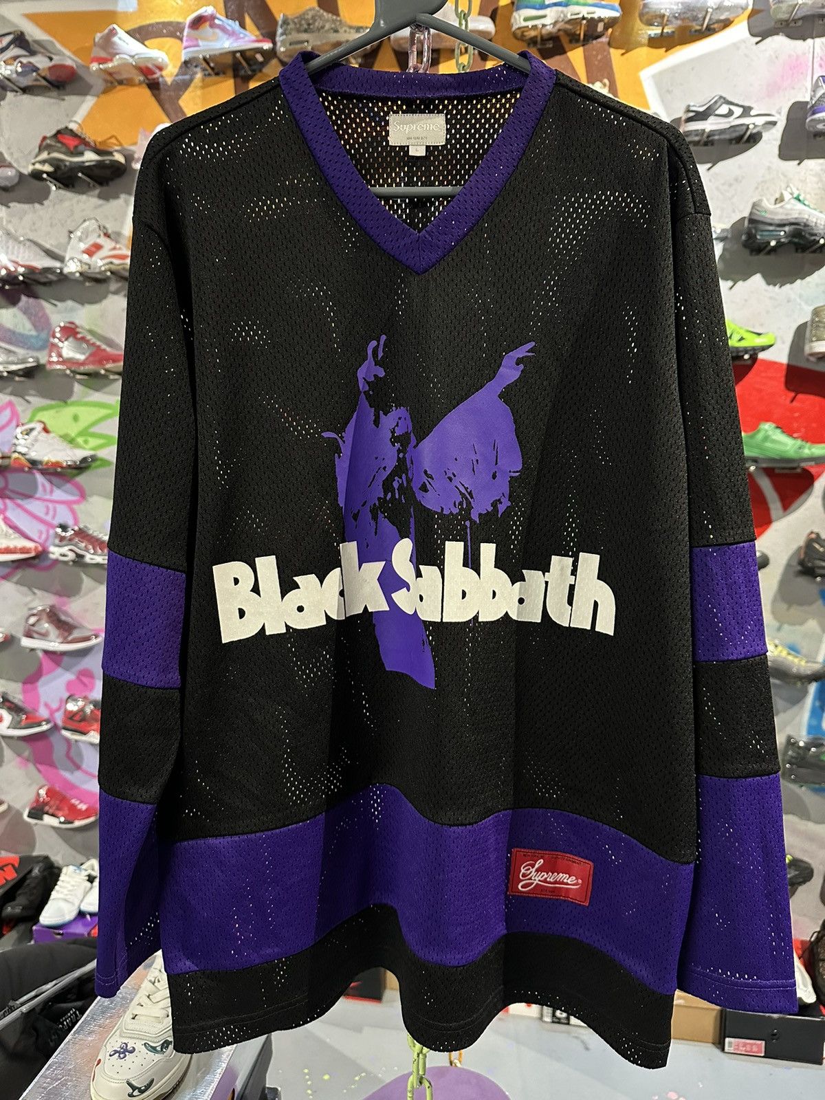 Black Sabbath × Supreme Supreme Black Sabbath hockey jersey | Grailed