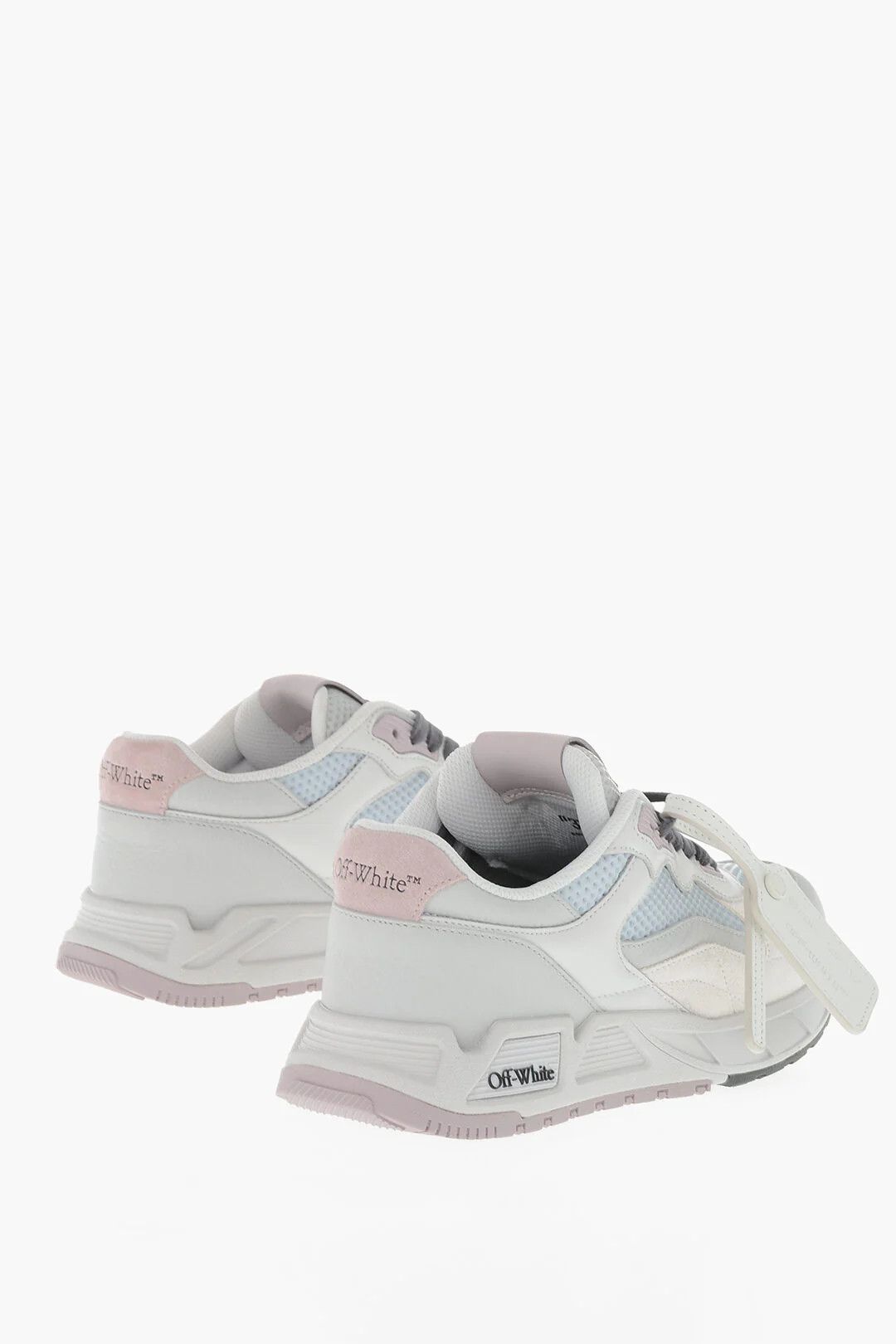 Off-White og1mm0426 Leather Low-Top Sneakers in White & Grey Size US 7 / IT 37 - 2 Thumbnail
