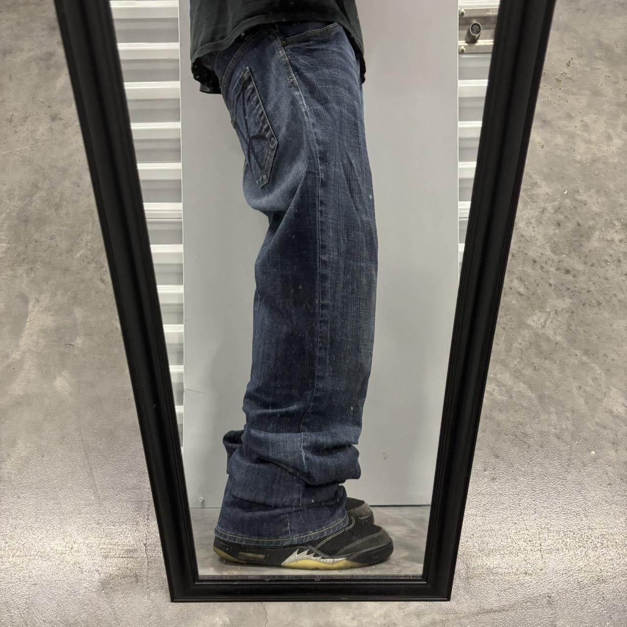 Japanese Brand × Vintage Crazy Vintage Y2K/2000s Grunge Dark Wash Bootcut Denim Jeans! Size US 34 / EU 50 - 2 Thumbnail