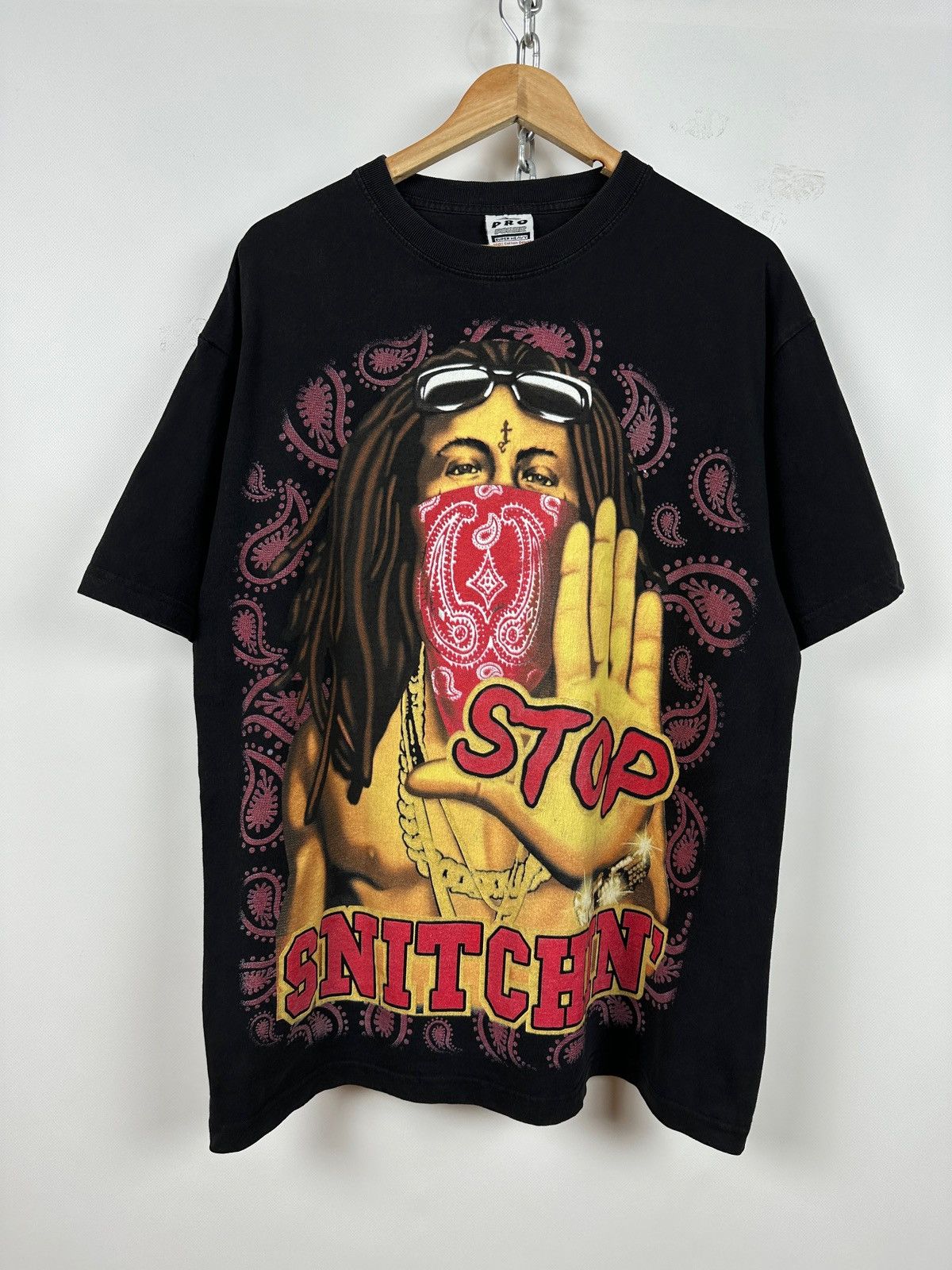 Lil Wayne Vintage Lil Wayne Stop Snitching Rap T-Shirt Size US XL / EU 56 / 4 - 1 Thumbnail