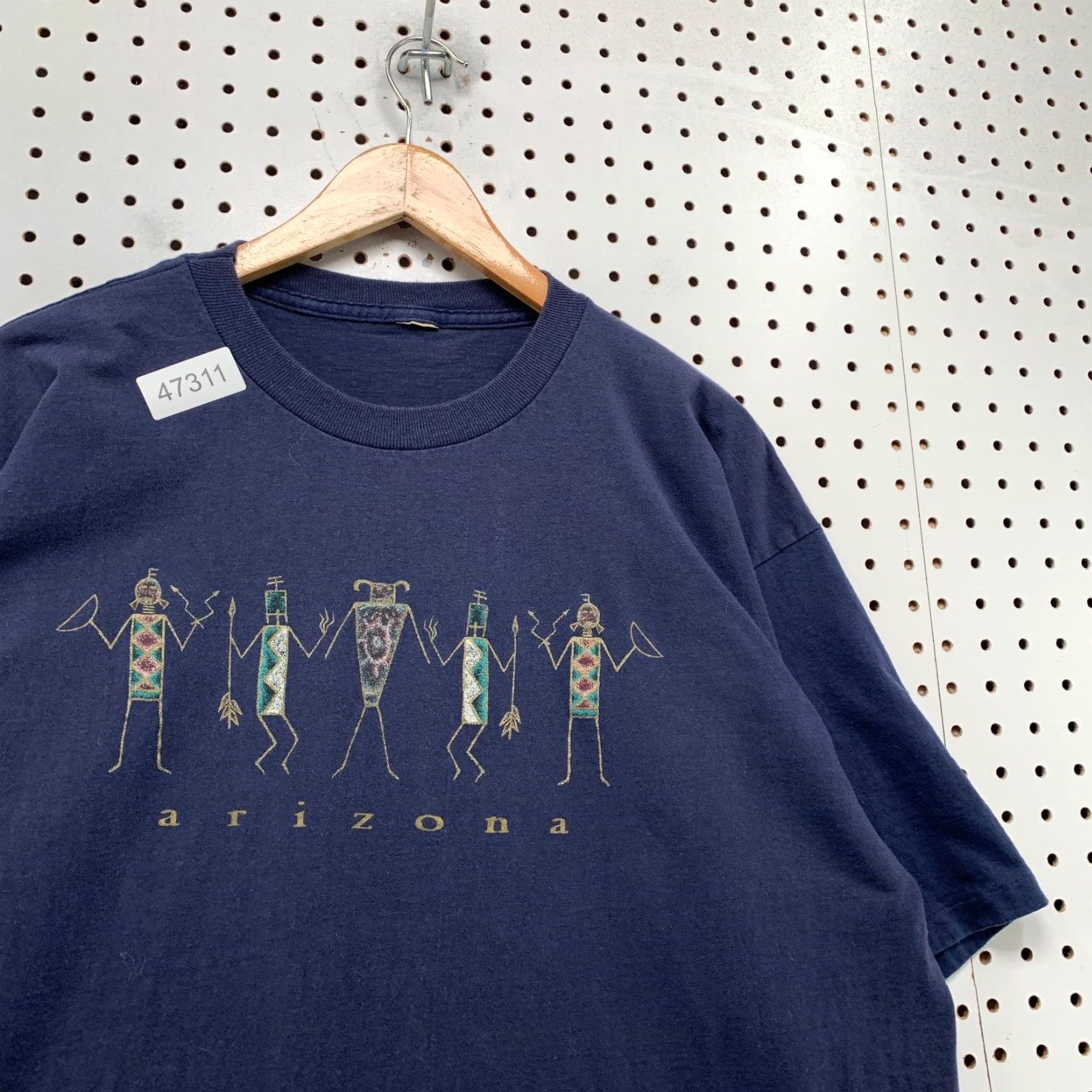 Vintage VINTAGE Arizona Artwork Shirt Mens XL Blue Graphic Print USA Aztec Ancient Shirt Size US XL / EU 56 / 4 - 6 Thumbnail