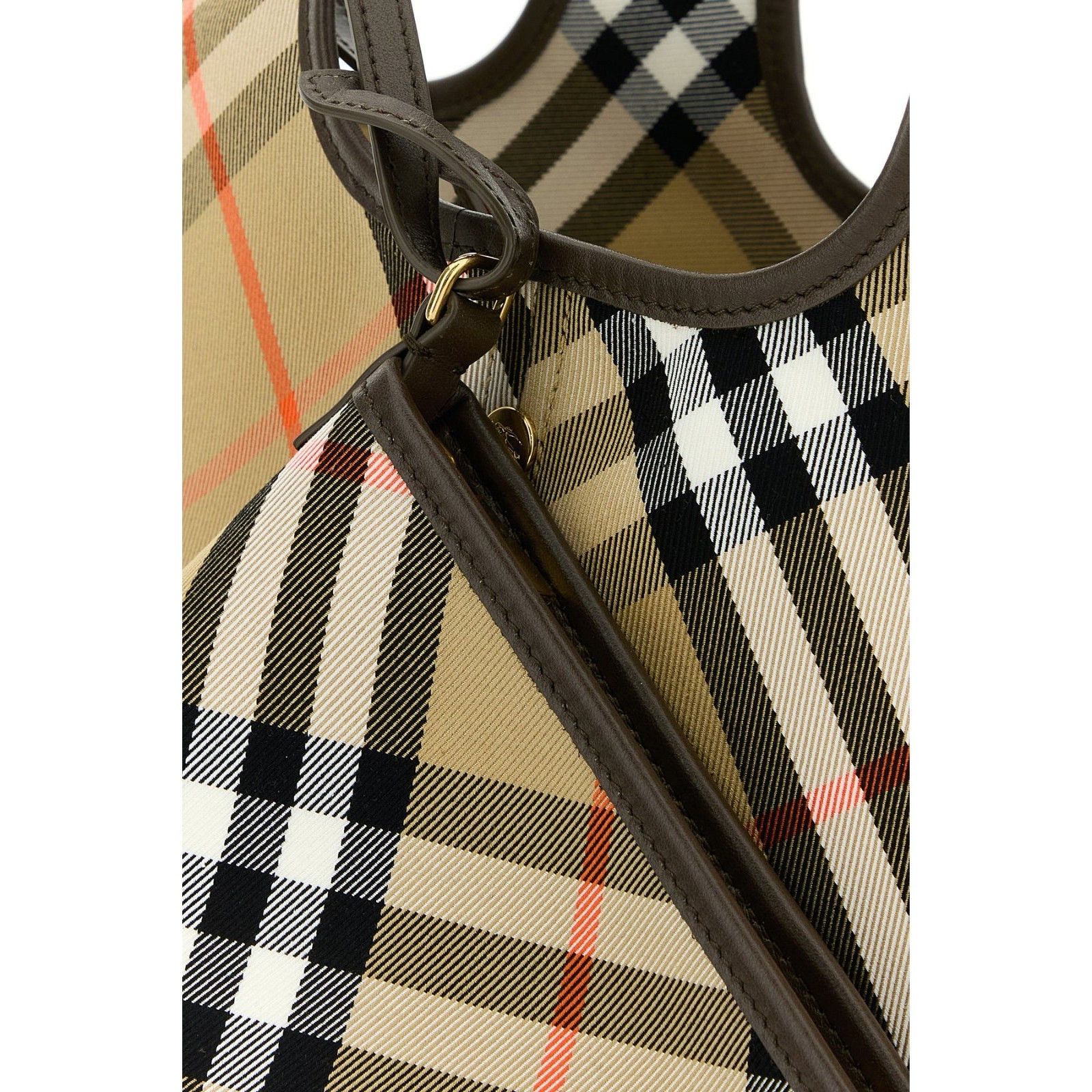 Burberry BURBERRY Small Check Beige Canvas Shopper Tote Bag New Size ONE SIZE - 4 Thumbnail