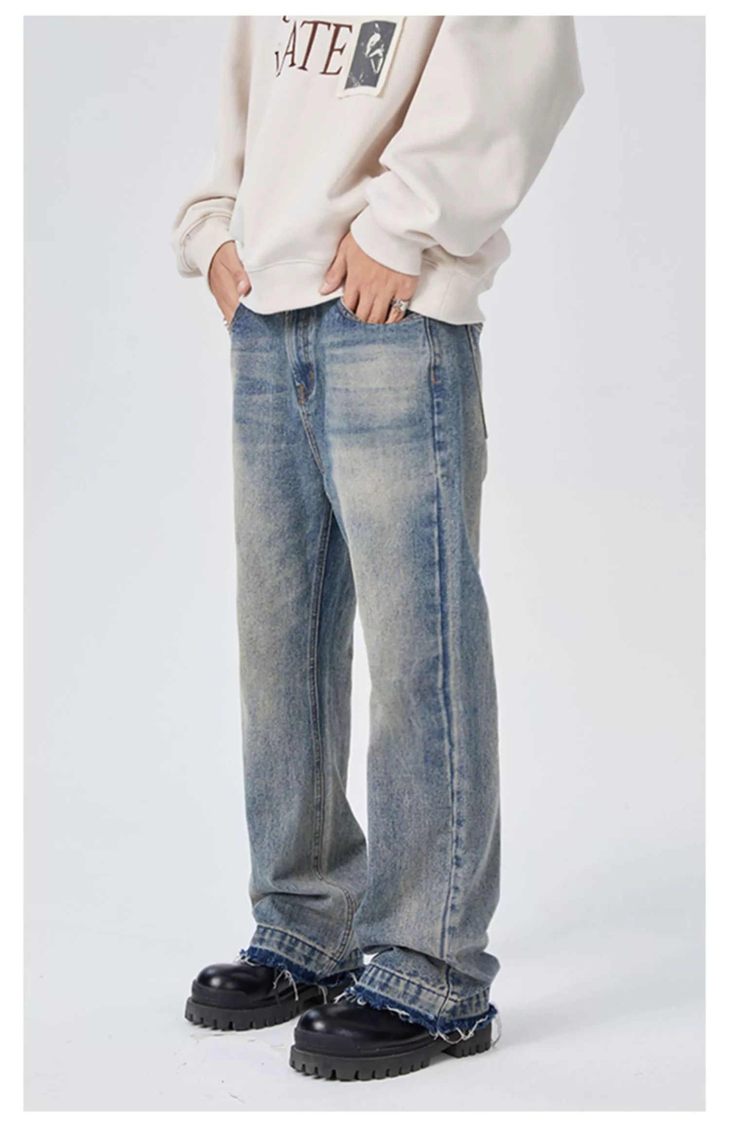 washed faded y2k damaged yuppie jeans