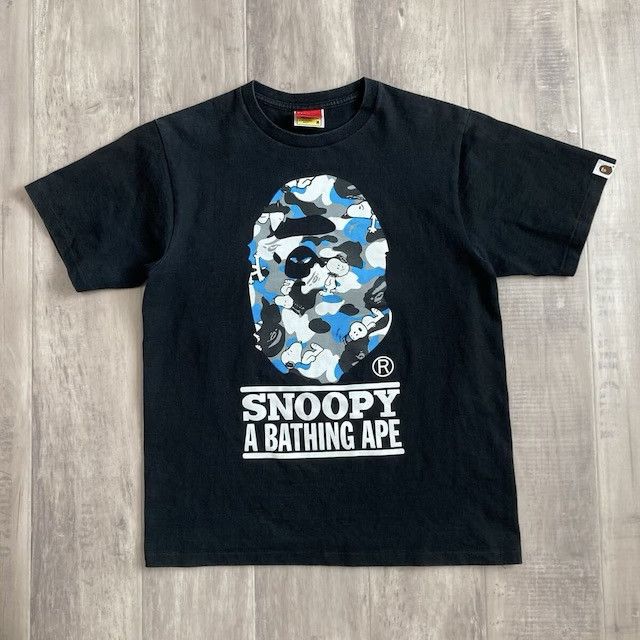 BAPE × Peanuts Snoopy ABC Camo Big Head T-shirt APE