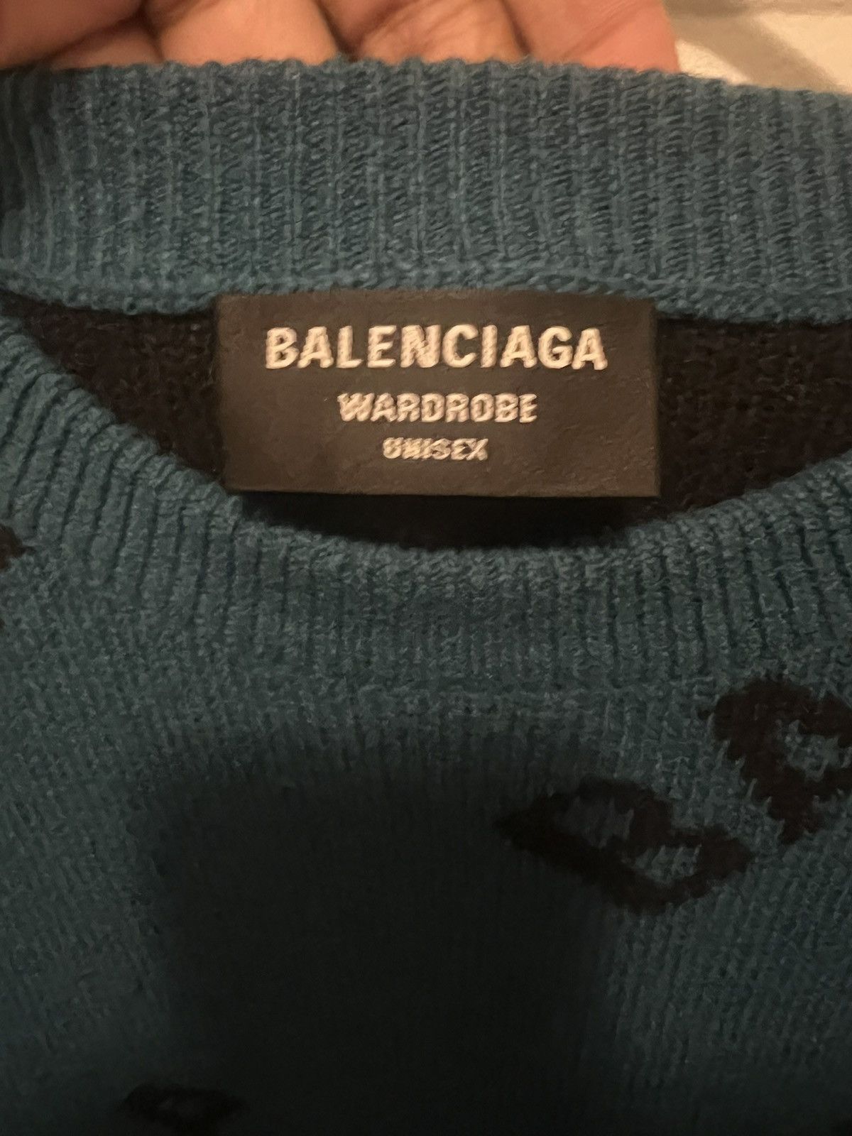 Balenciaga Balenciaga Knitwear 'Petrol Blue/Black' Size US S / EU 44-46 / 1 - 3 Thumbnail