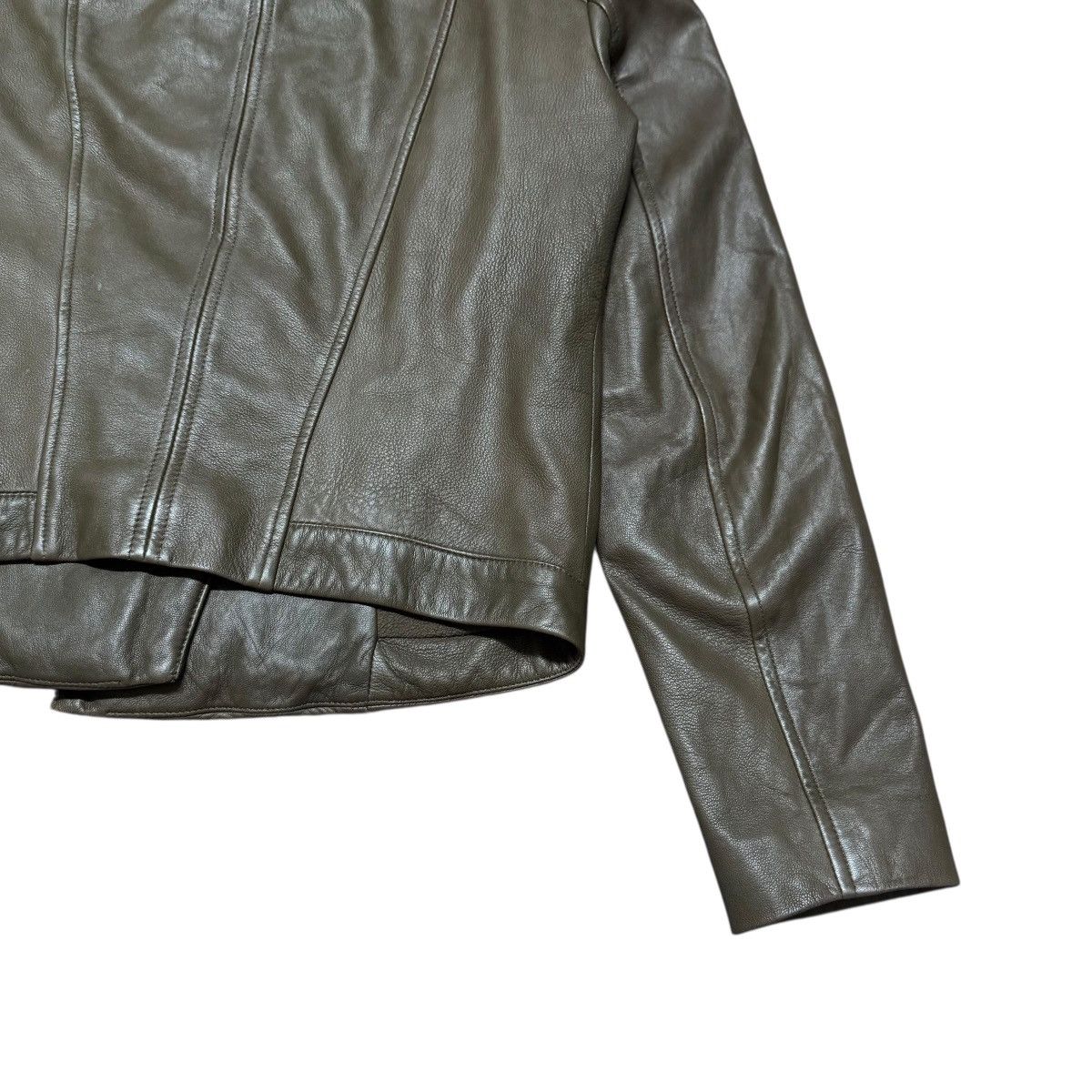 Helmut Lang Helmut Lang Leather Biker Jacket Green Washed Size M / US 6-8 / IT 42-44 - 12 Thumbnail