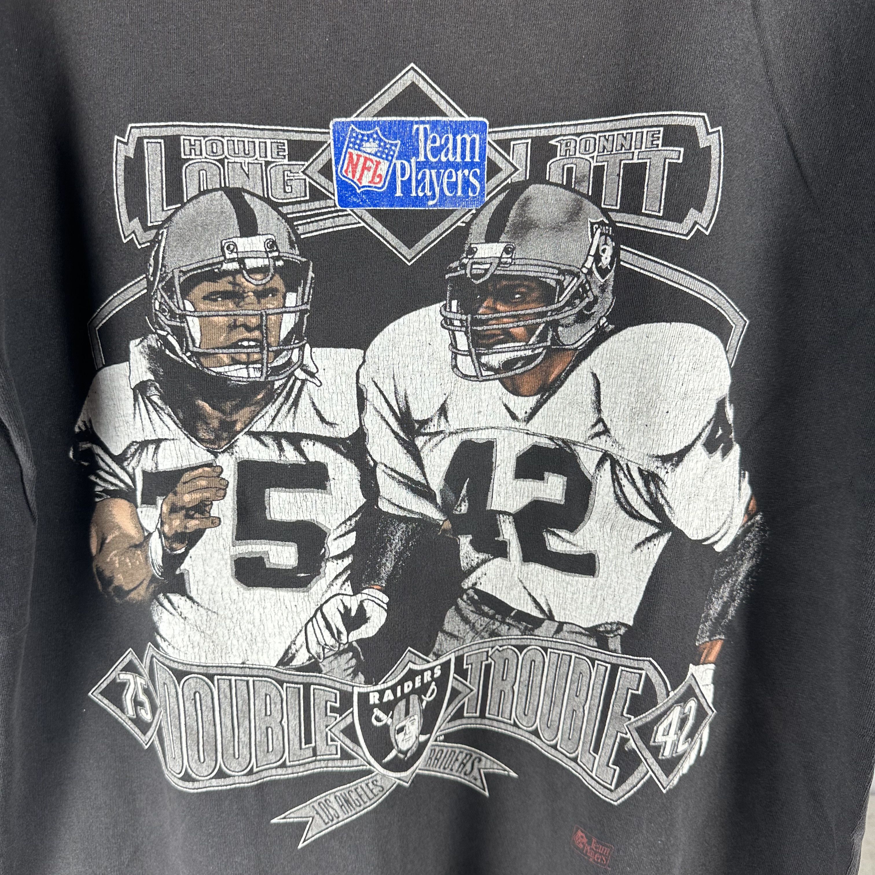 Vintage ​Vintage 90s Los Angeles Raiders NFL Double Trouble T-Shirt Size US L / EU 52-54 / 3 - 2 Thumbnail