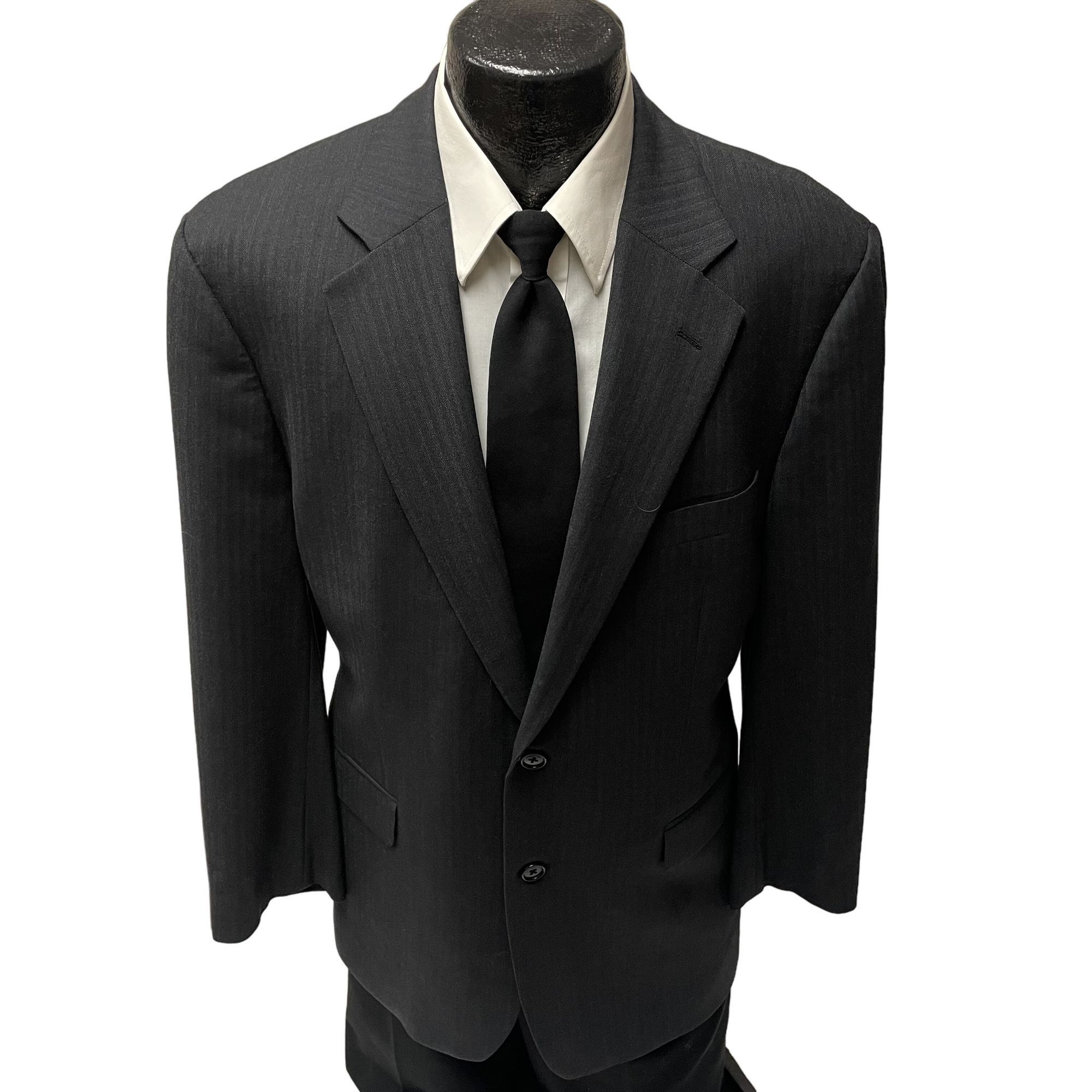 Brooks Brothers Brooks Brothers 346 Black HERRINGBONE Stretch Sport Coat Size 42R - 1 Thumbnail