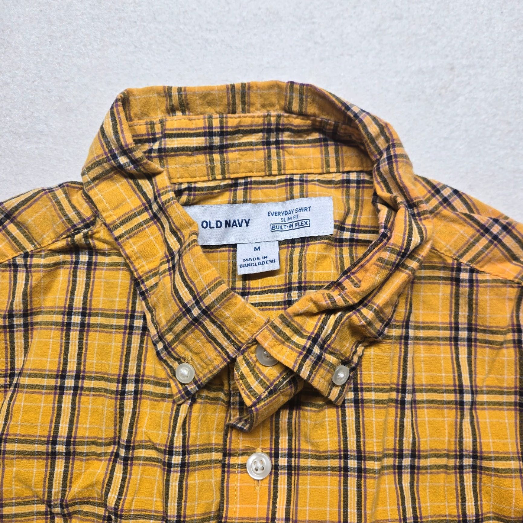 Old Navy Old Navy Shirt Adult M Yellow Plaid Button-Down Long Sleeve Slim Fit Cotton Blend Mens Size US M / EU 48-50 / 2 - 2 Thumbnail