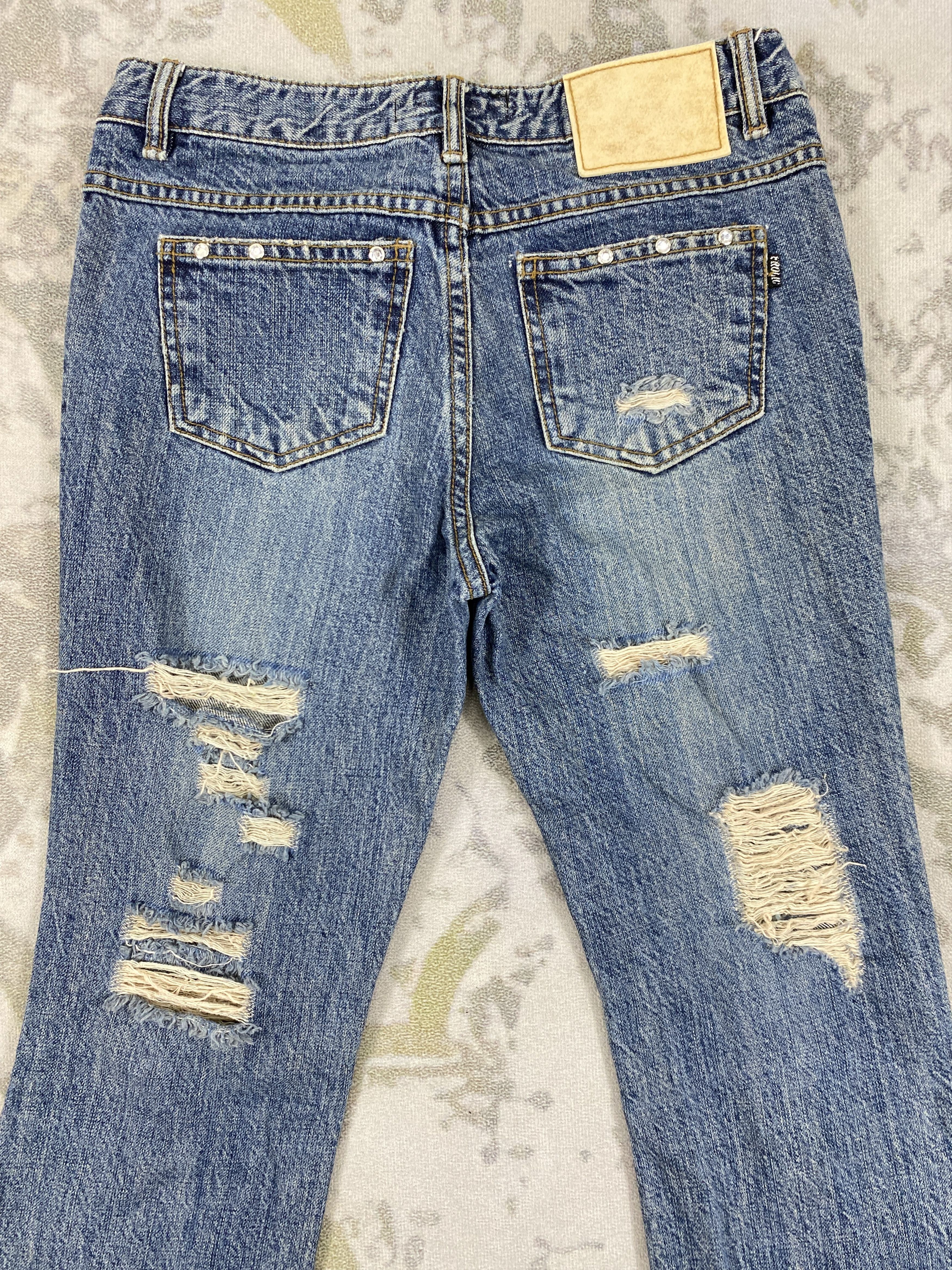 If Six Was Nine Distressed Vintage Frolic Flare Jeans 28x32 Denim- JN3655 Size 42" / US 20 - 4 Thumbnail