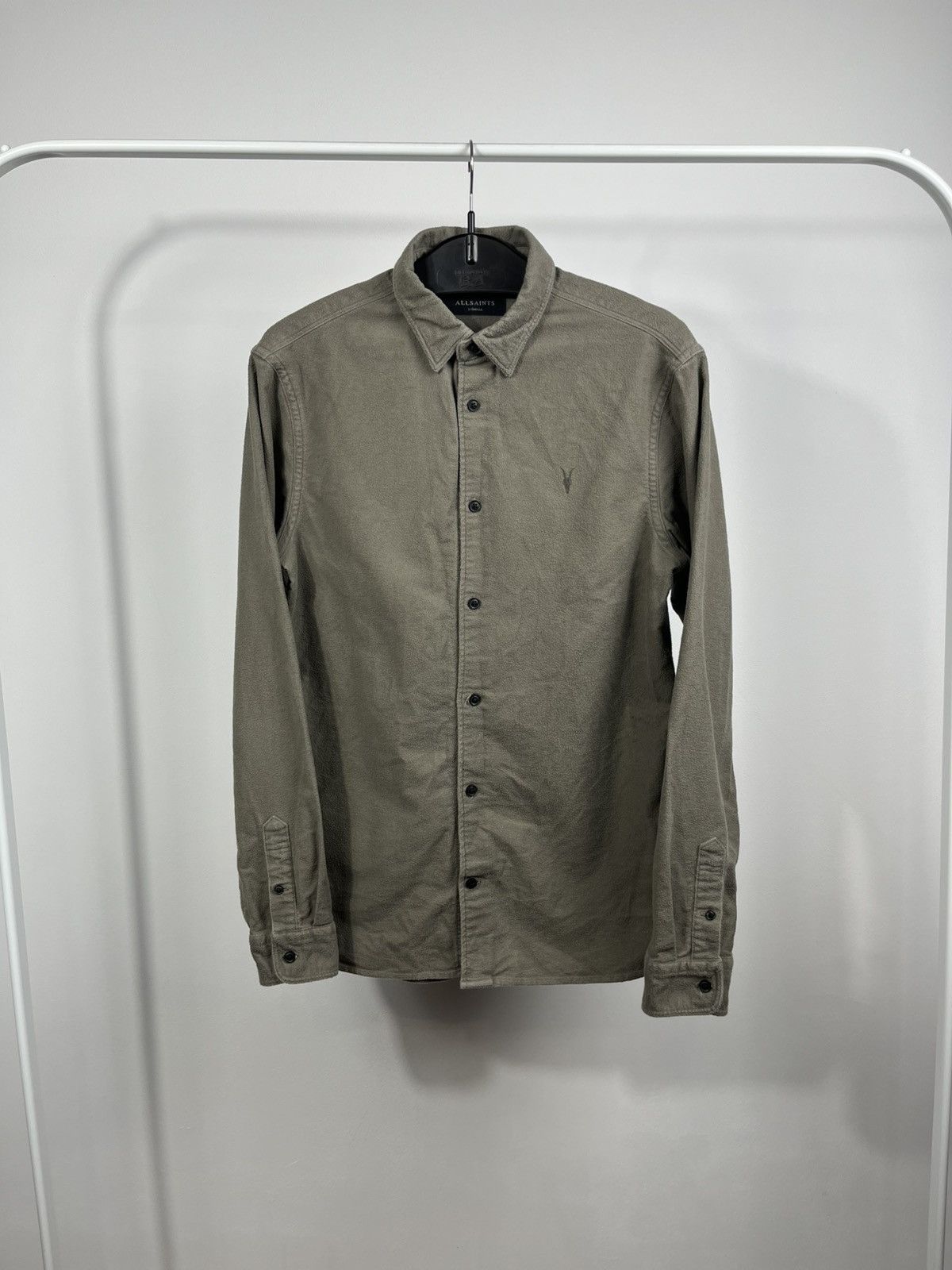 Allsaints AllSaints Khaki Button Up Shirt Minimal Logo Size XS Size US XS / EU 42 / 0 - 1 Thumbnail