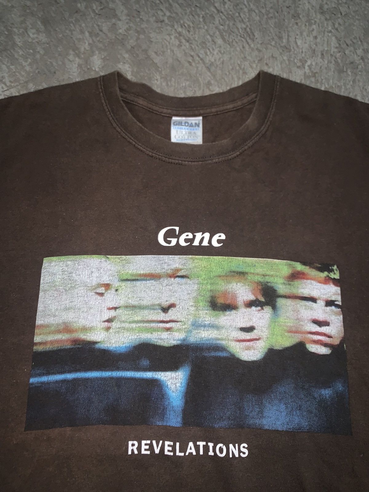 image of Band Tees x Vintage Gene Revelations Shirt Britpop in Brown, Men's (Size Medium)