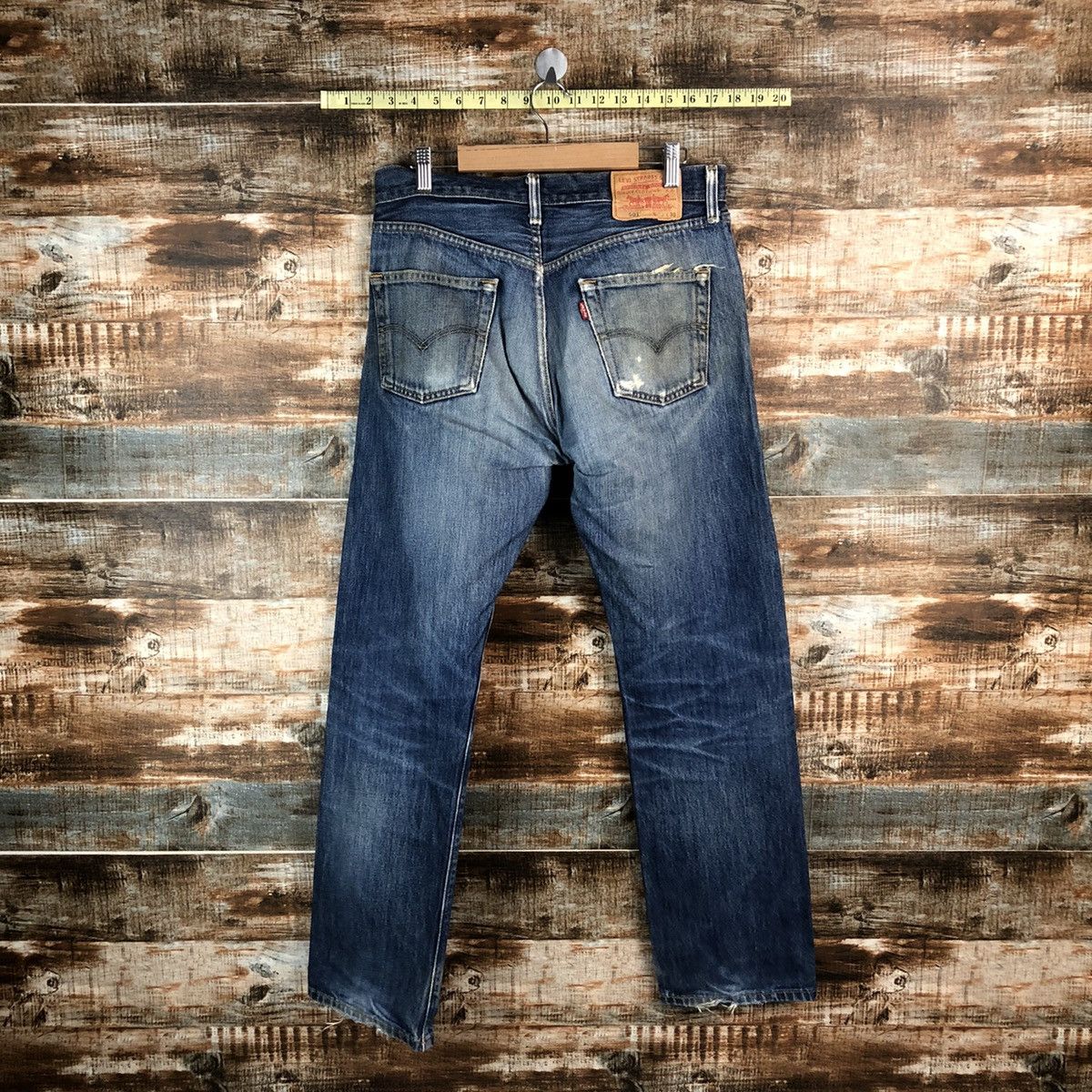 Levi's 501 Levis Blue Distressed ripped Denim Pants #A1443 Size US 30 / EU 46 - 14 Thumbnail