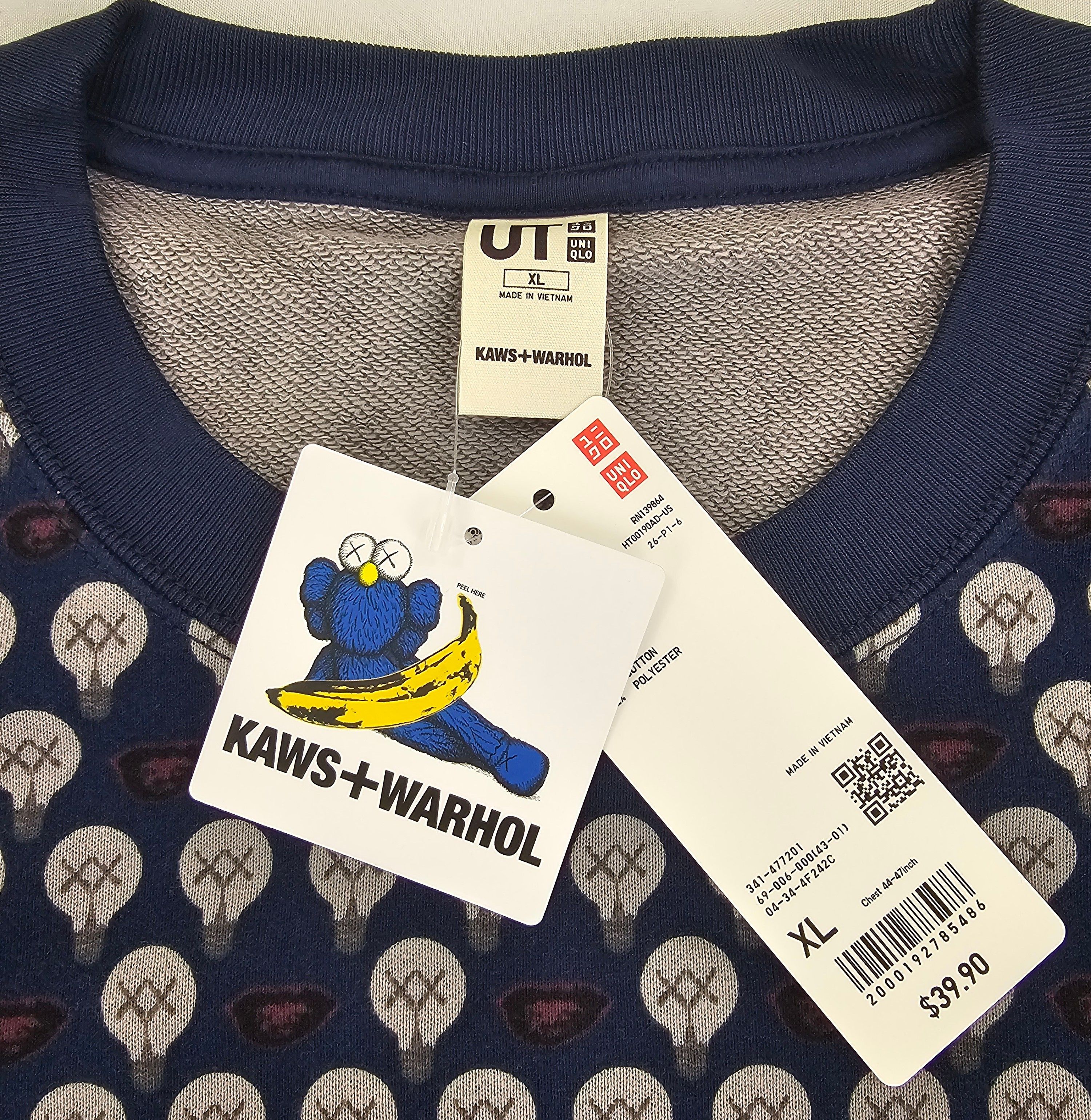 Andy Warhol × Kaws × Uniqlo Kaws Andy Warhol Uniqlo Sweatshirt Men's (USA Exclusive) Size US XL / EU 56 / 4 - 3 Thumbnail