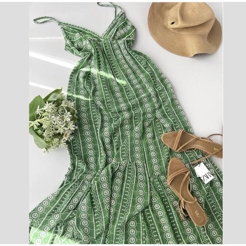 Zara ZARA V-Neck Midi Dress NWT Size L / US 10 / IT 46 - 17 Thumbnail
