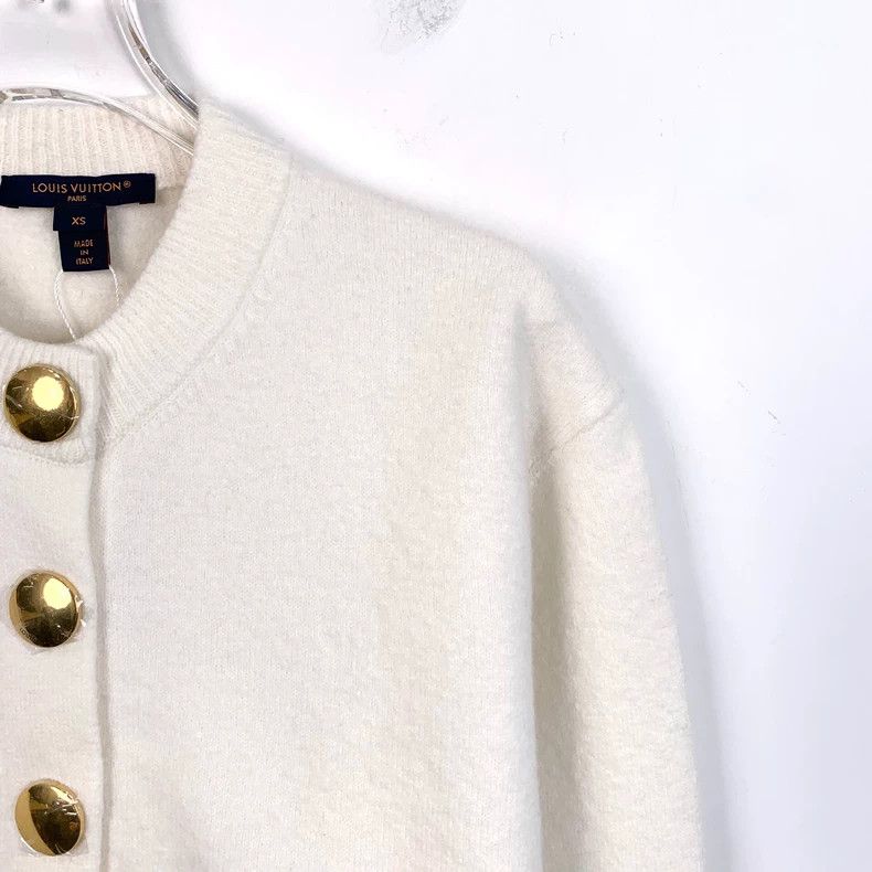 Louis Vuitton Louis Vuitton 23 white sheepwool single-breasted knit card Size XS / US 0-2 / IT 36-38 - 3 Thumbnail