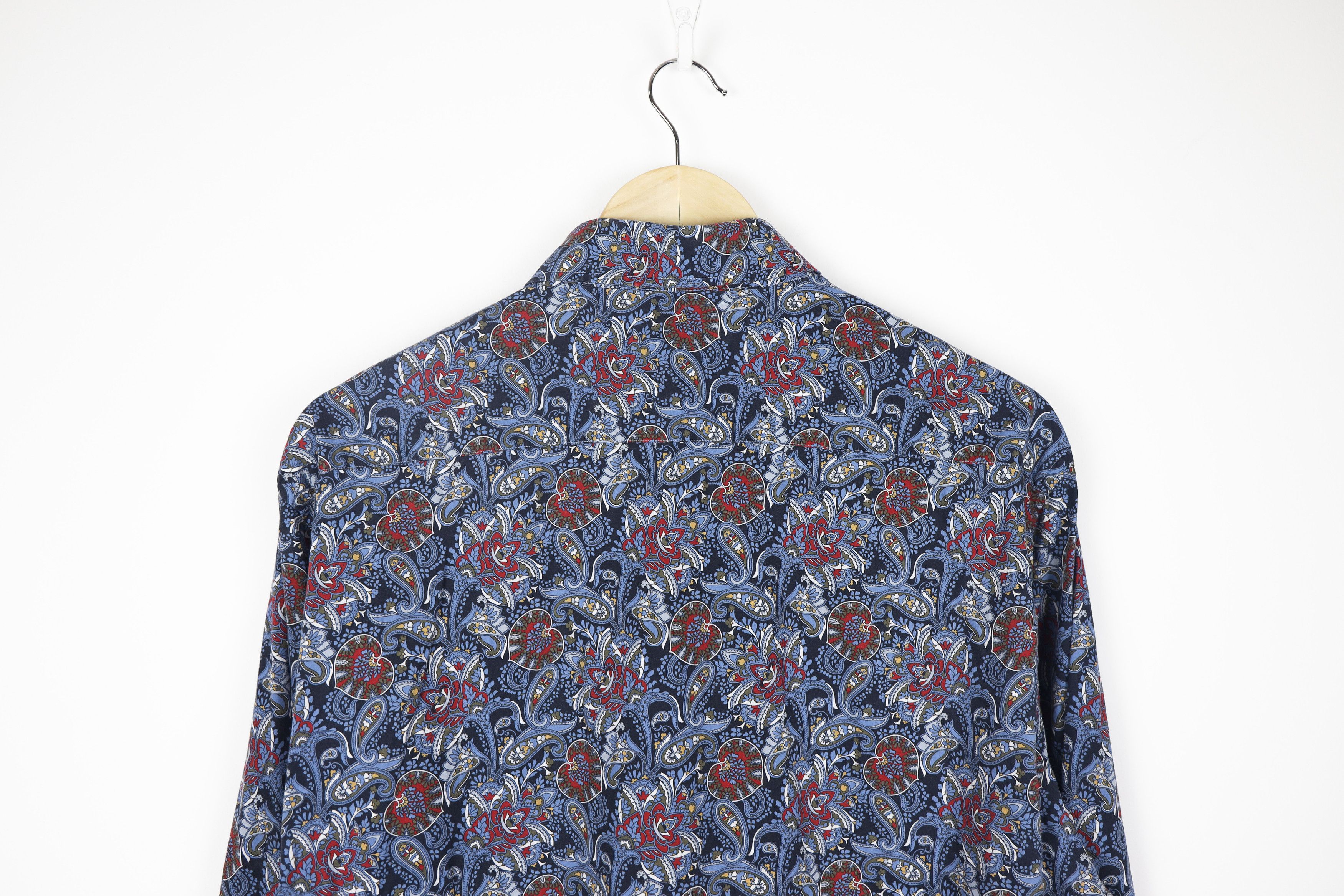 Paul & Shark Paul & Shark Navy Red Fancy Paisley Abstract Pattern Shirt Size US XL / EU 56 / 4 - 9 Thumbnail